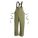RAIN BIB OVERALL, UNISEX, CHEMICAL/WIND RESISTANT, SIZE SMALL, GREEN, PVC/POLYESTER/COTTON