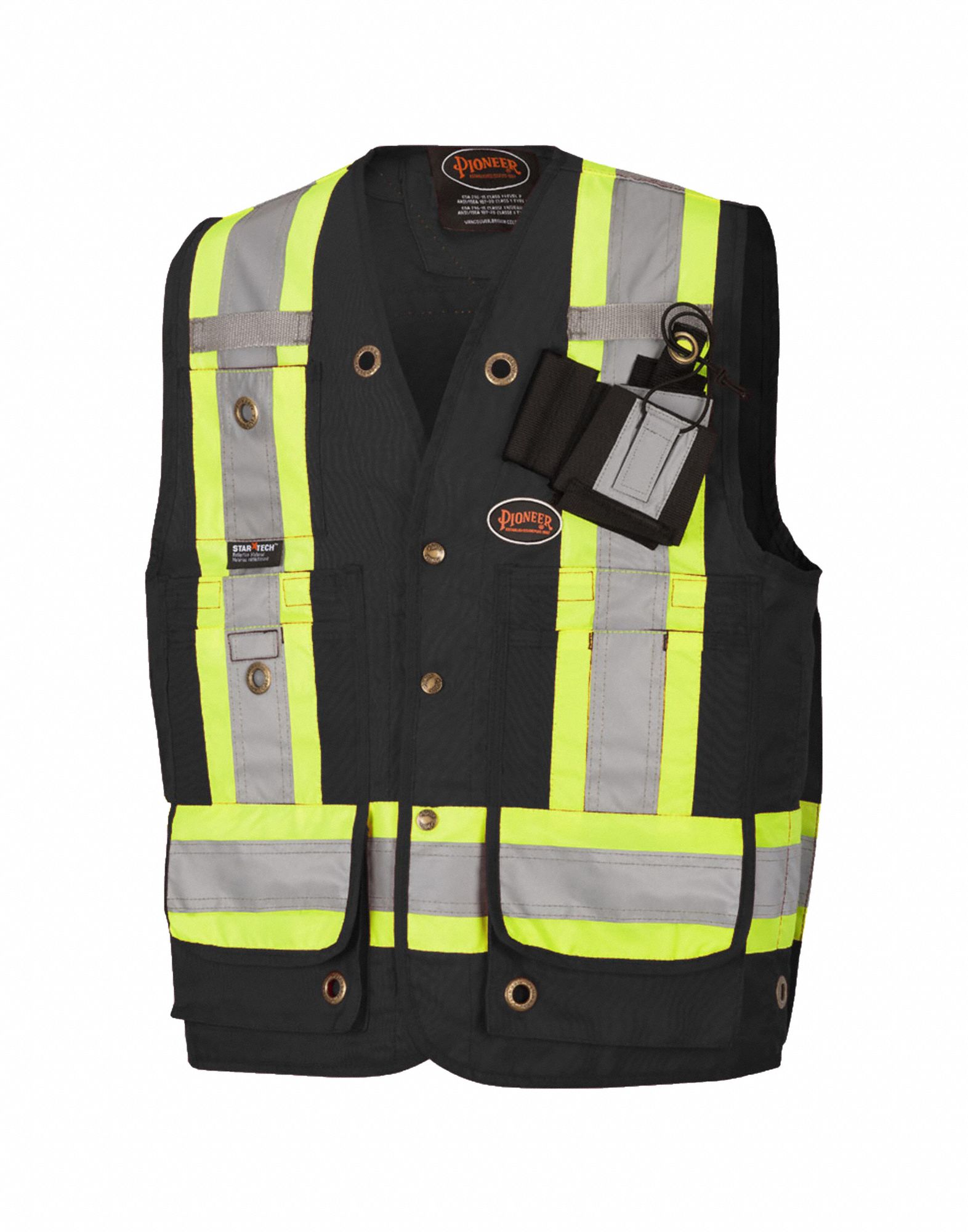 Unisex Black Reflective Safety Vest