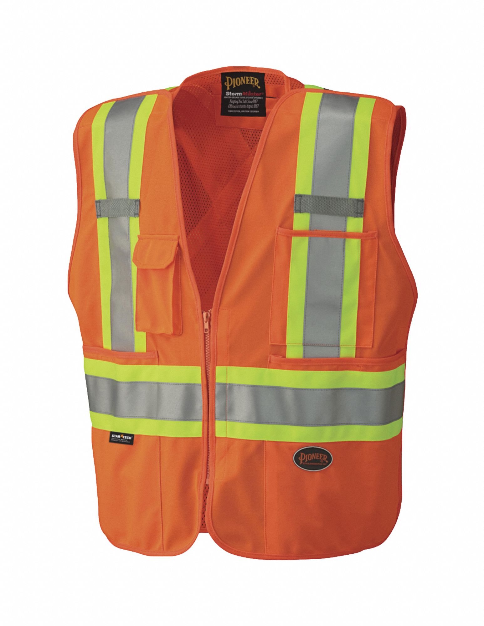 PIONEER UNISEX SAFETY VEST, 4XL, ORANGE, POLYESTER, STARTECH REFLECTIVE
