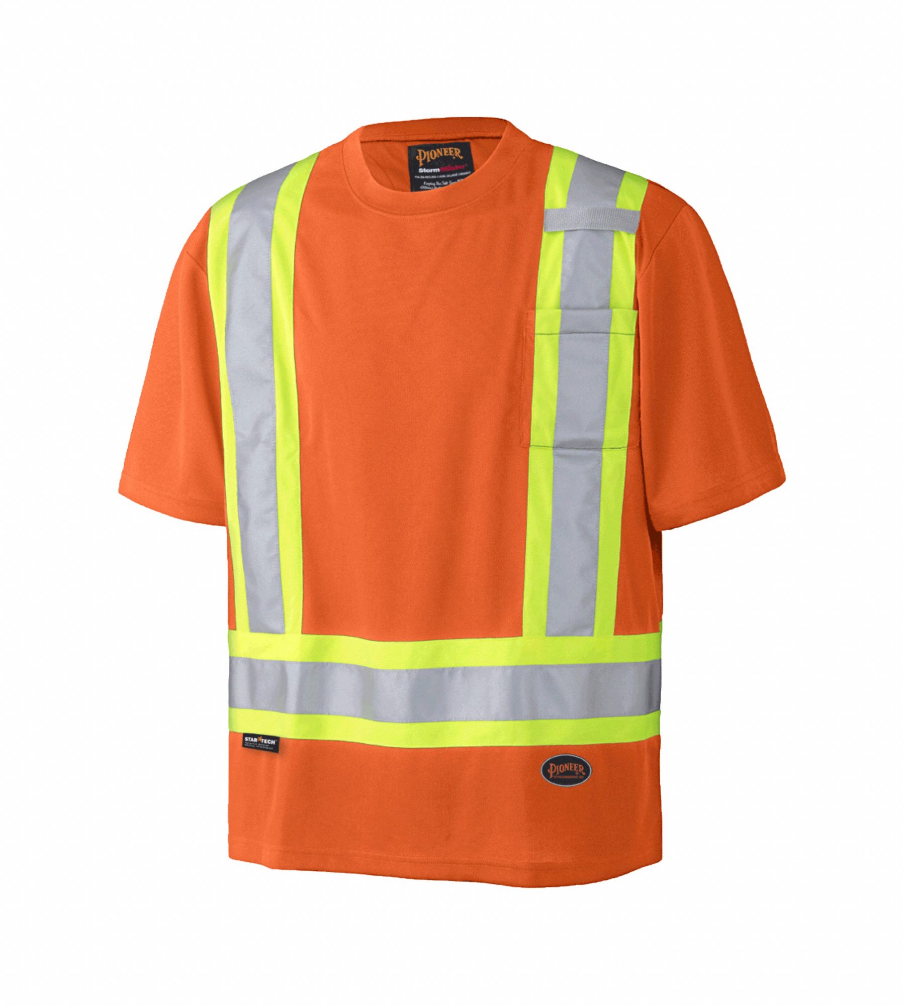 PIONEER UNISEX 6990 SHORT SLEEVE T-SHIRT, L, ORNG, POLY