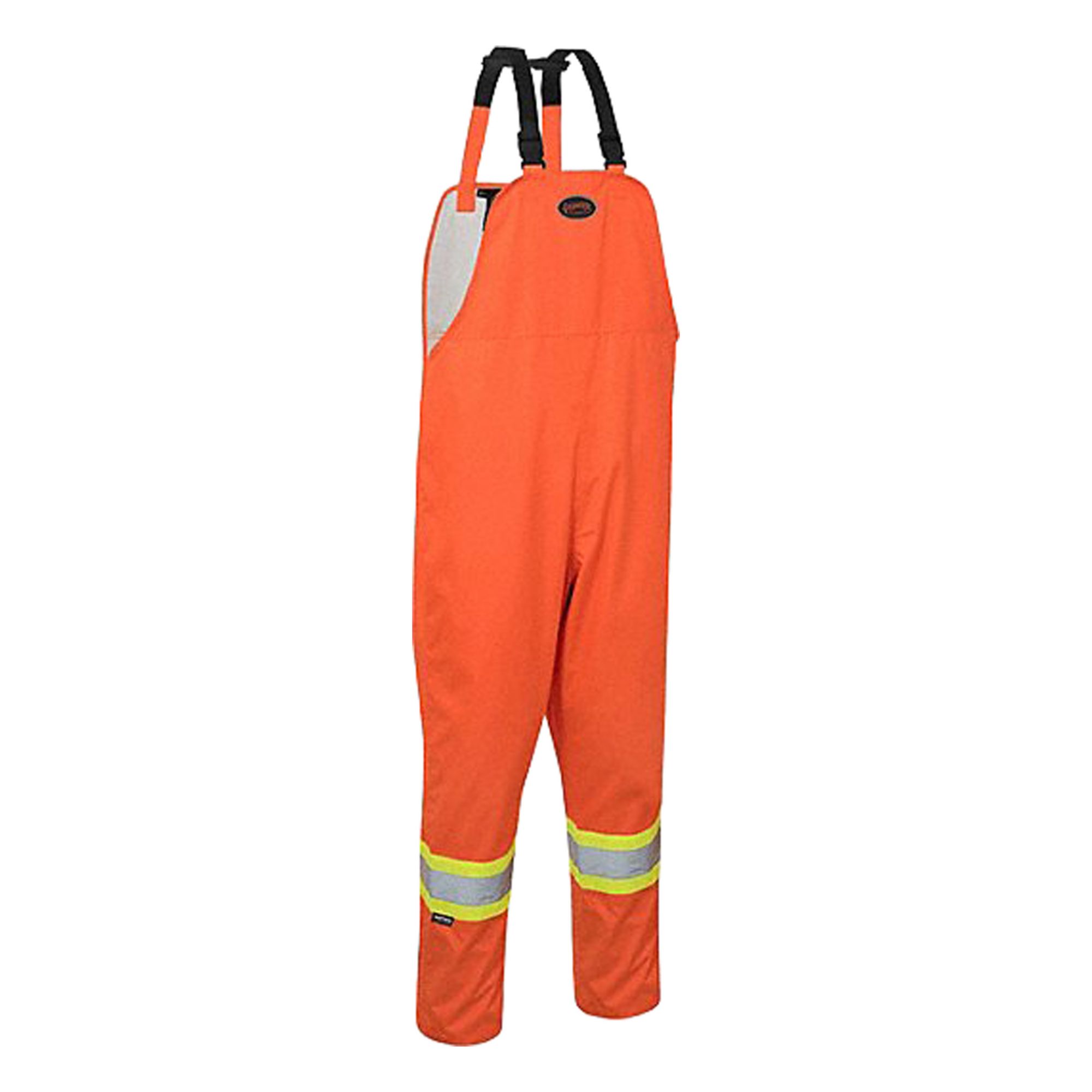 BIB PANT, ORNG, 2XL, POLYESTER/PUR, HI-VIS, RESISTS: WATER/TEARS/ABRASIONS, HEAT-SEALED SEAMS