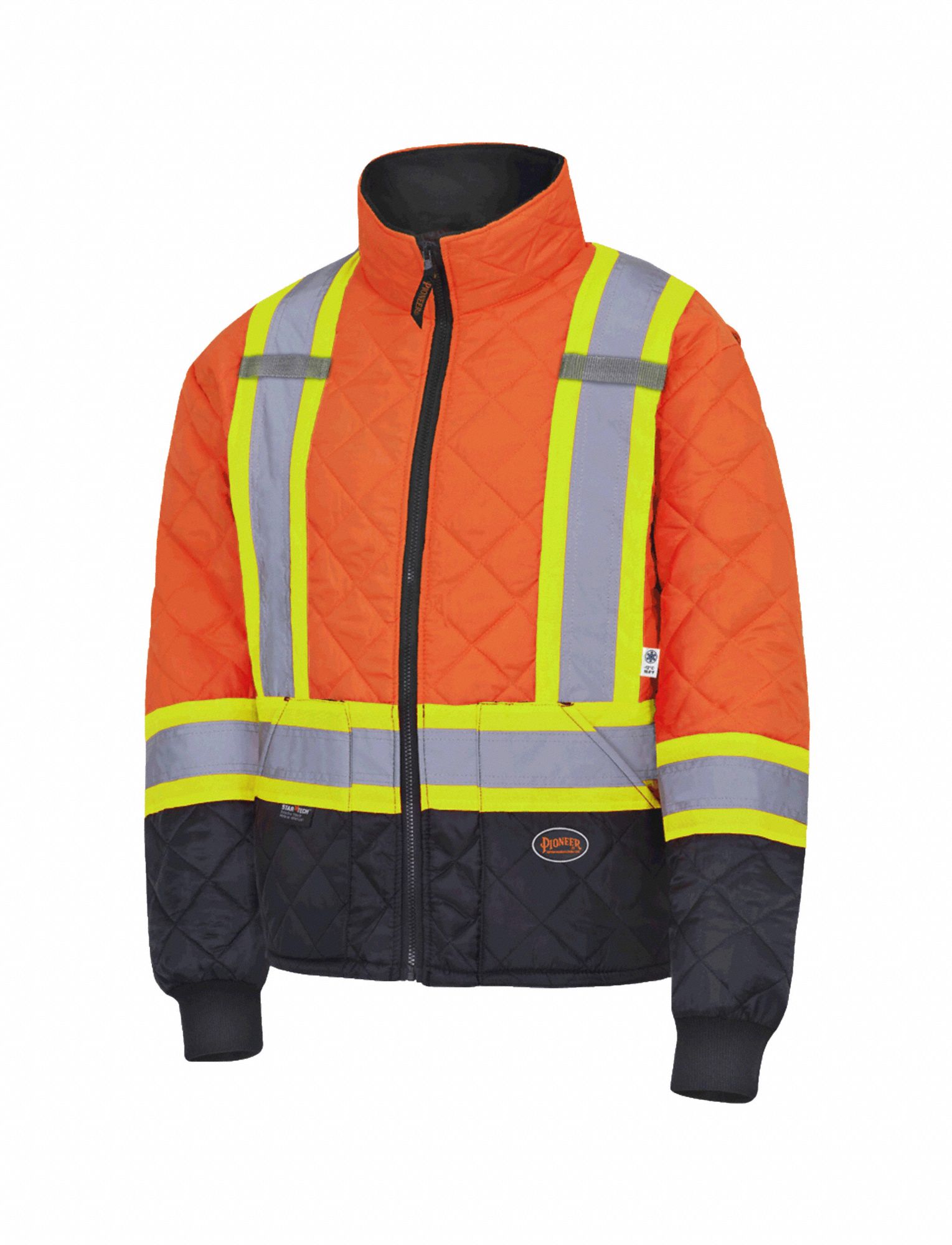 UNISEX 5015 FREEZER JACKET, M, ORNG/BLK, MICROFIBRE, STARTECH REFLECTIVE, ZIPPERED, LINED