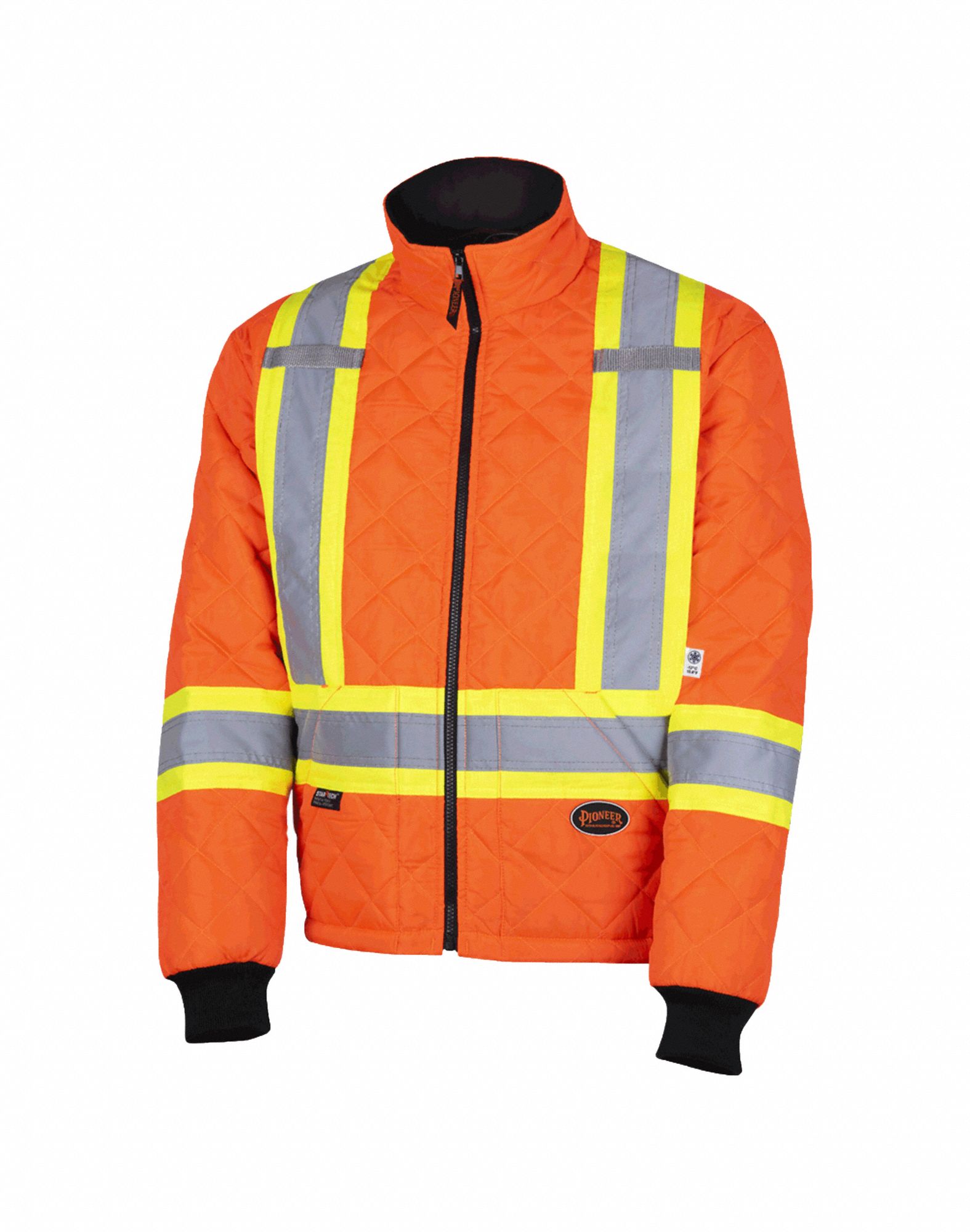 UNISEX 5015A FREEZER JACKET, L, ORANGE, MICROFIBRE, STARTECH REFLECTIVE, ZIPPERED, LINED
