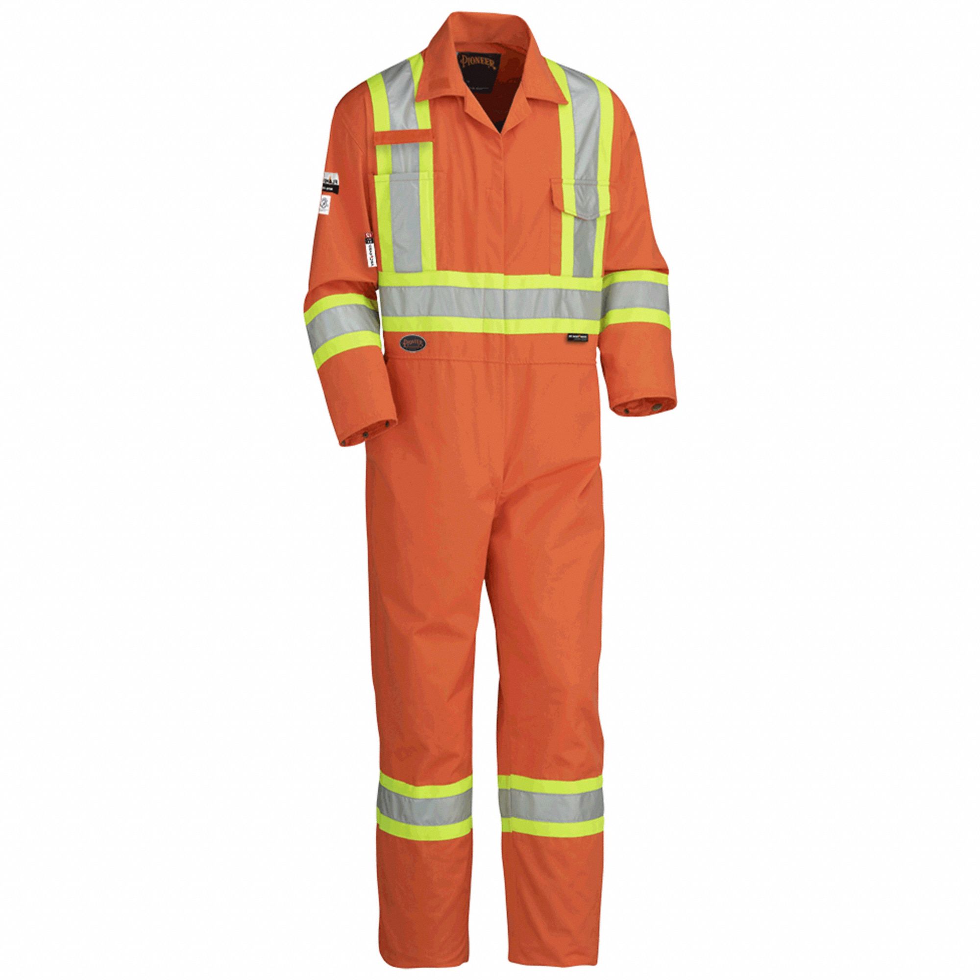 FIRE-RESISTANT COVERALLS, ORANGE, COLLARED, SIZE 40T