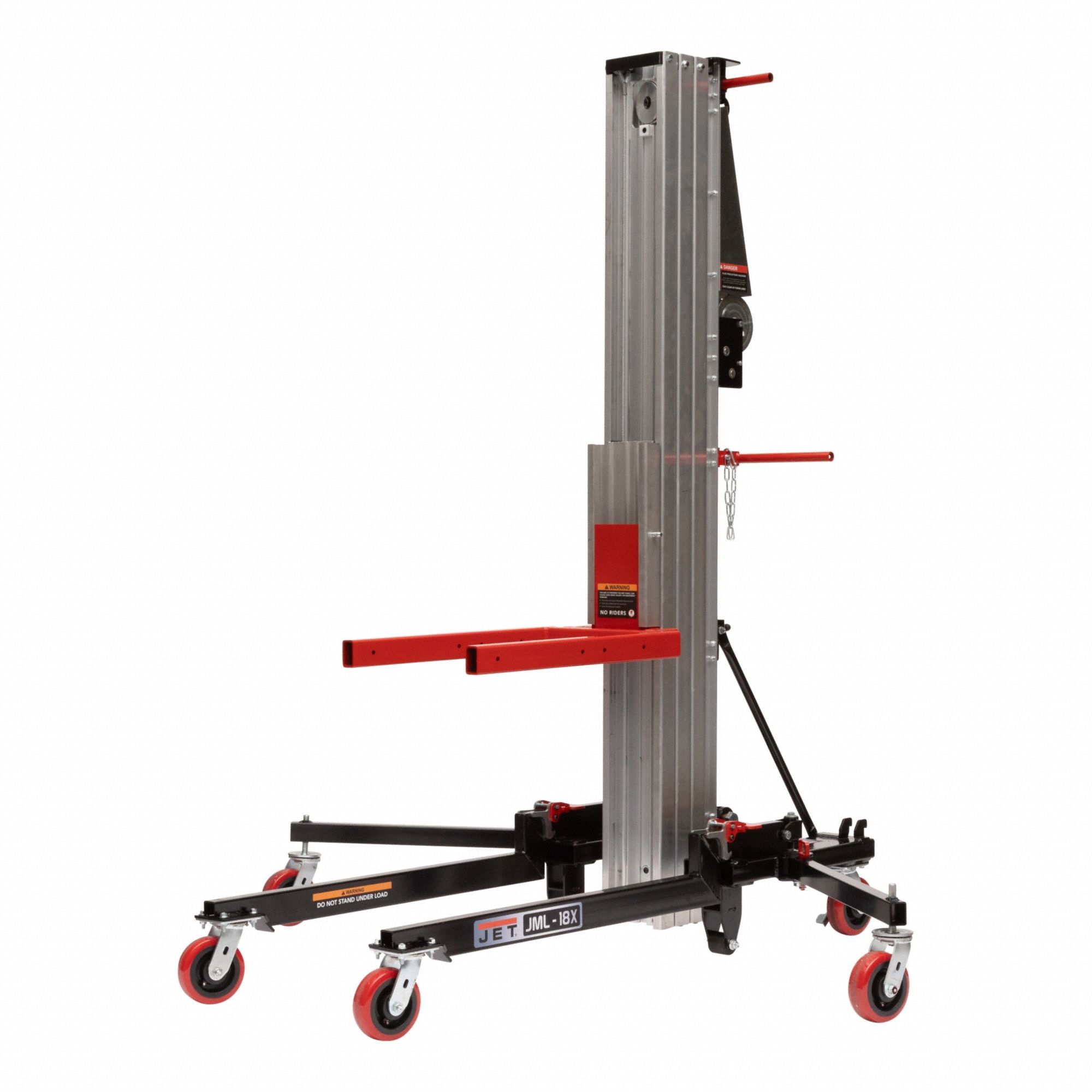 Material Lift: 650 lb, Adj Base, With Outriggers, 67 in L x 77 in W x 205 in H Overall Dim