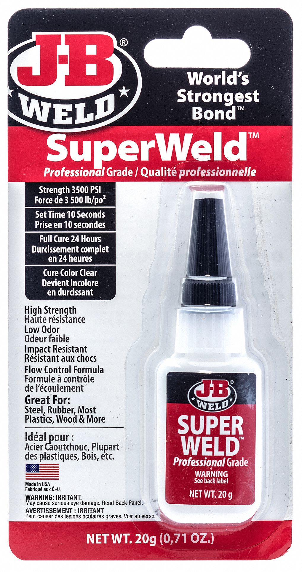 SUPER GLUE, ALL PURPOSE, INSTANT ADHESIVE, CLEAR, 0.71 OZ BOTTLE, 3500 PSI