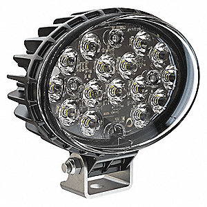 LED WORK LIGHT, SPOT, OVAL, 12 TO 24 V DC, 4500 LM, CLEAR/BLACK, AL/PC