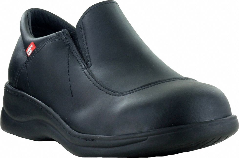 Loafer Shoe: Women's, Size 6 1/2, E, Black, Steel Toe Cap