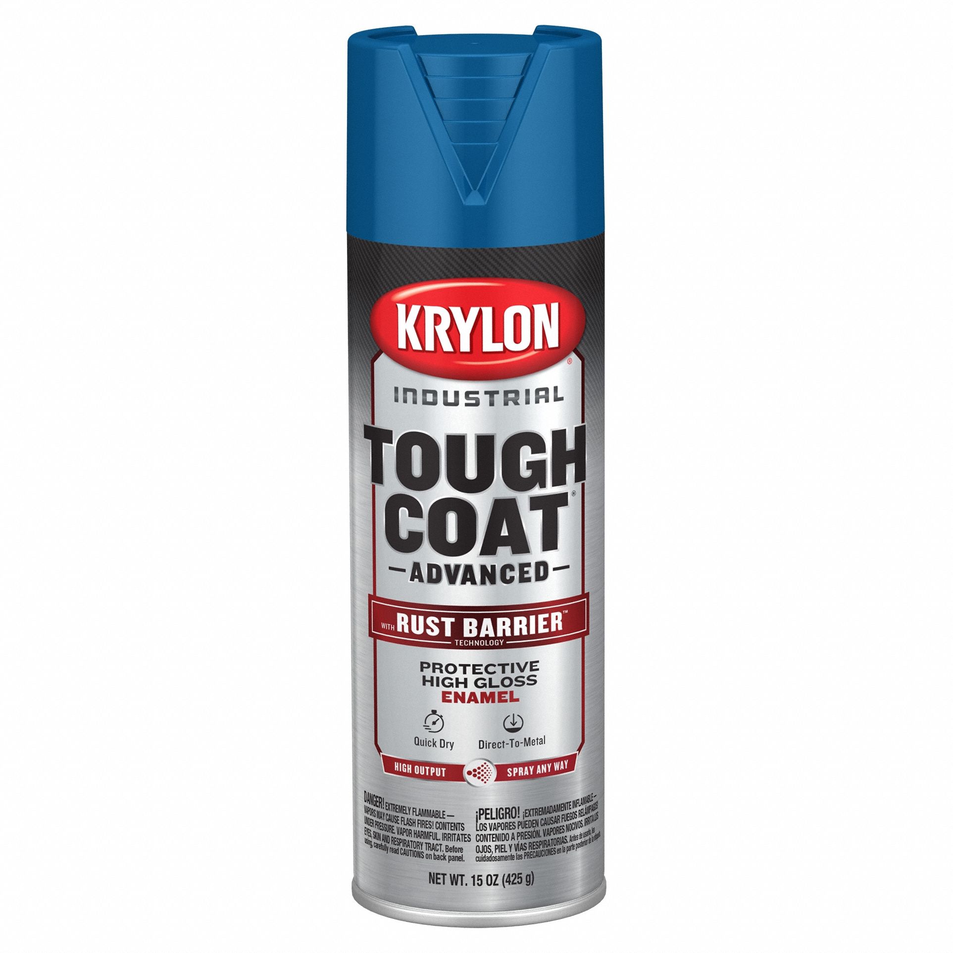 Spray Paint: Premium Spray Paints, Rust Barrier, Blue, Aluminum/Metal/Steel, Can
