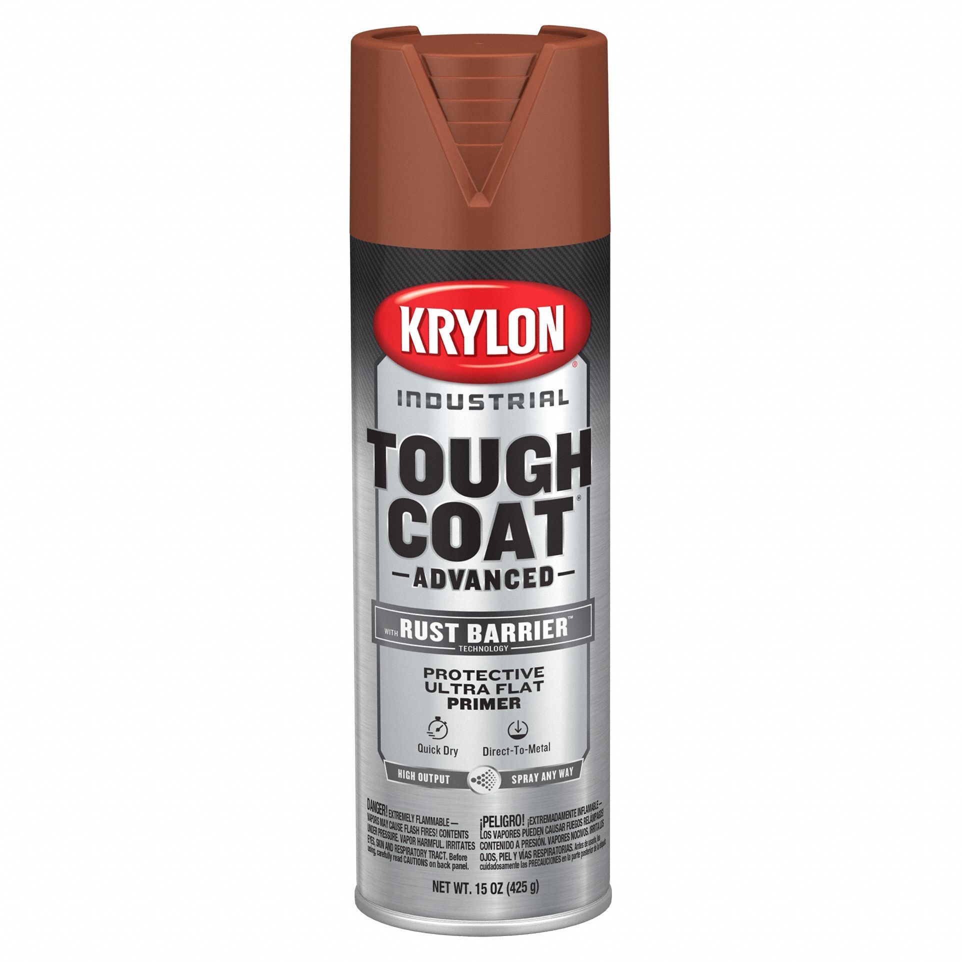 Spray Paint: Premium Spray Paints, Rust Barrier, Red, Aluminum/Metal/Steel, Flat