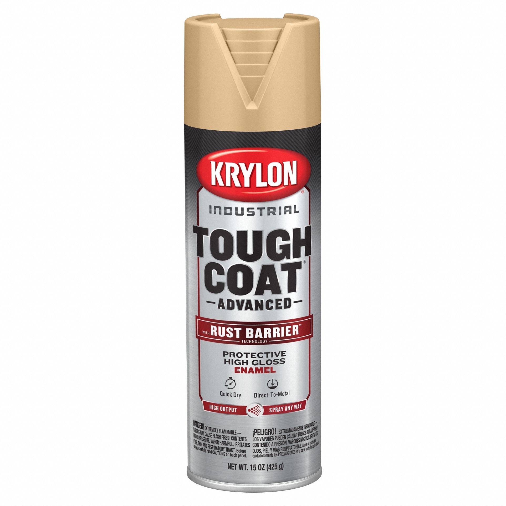 Spray Paint: Premium Spray Paints, Rust Barrier, Beige, Aluminum/Metal/Steel