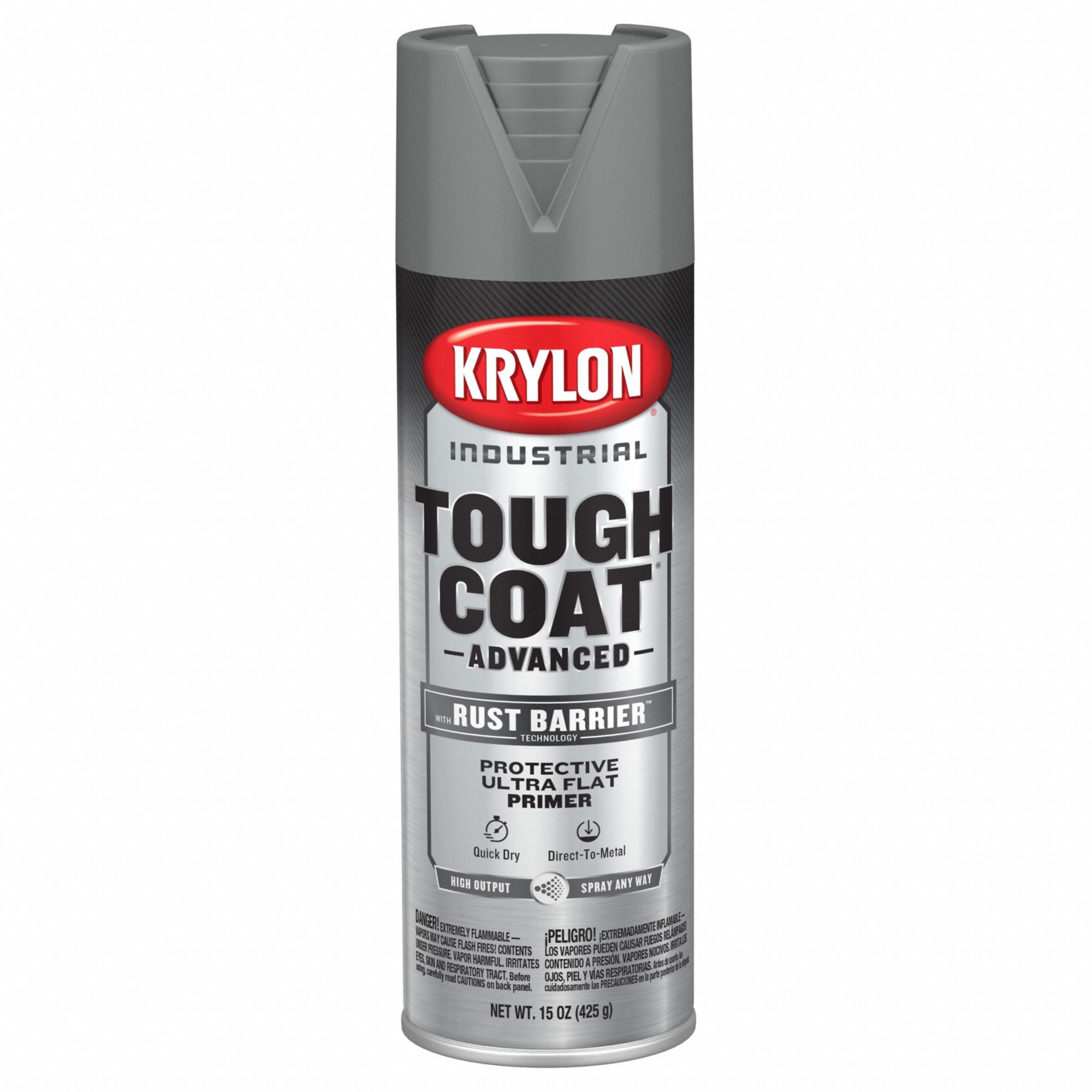 Spray Paint: Premium Spray Paints, Rust Barrier, Gray, Aluminum/Metal/Steel