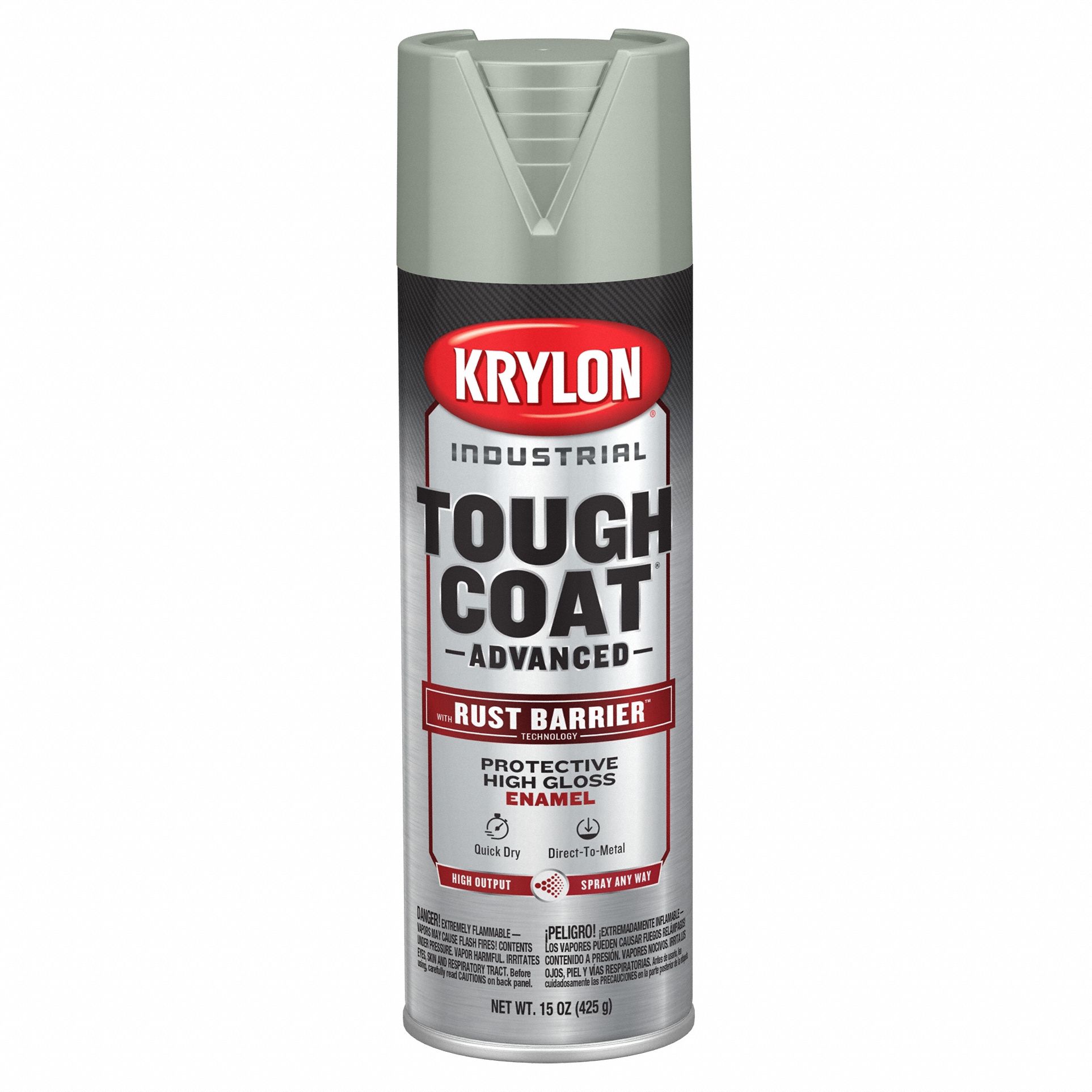 Spray Paint: Premium Spray Paints, Rust Barrier, Gray, Aluminum/Metal/Steel, Can