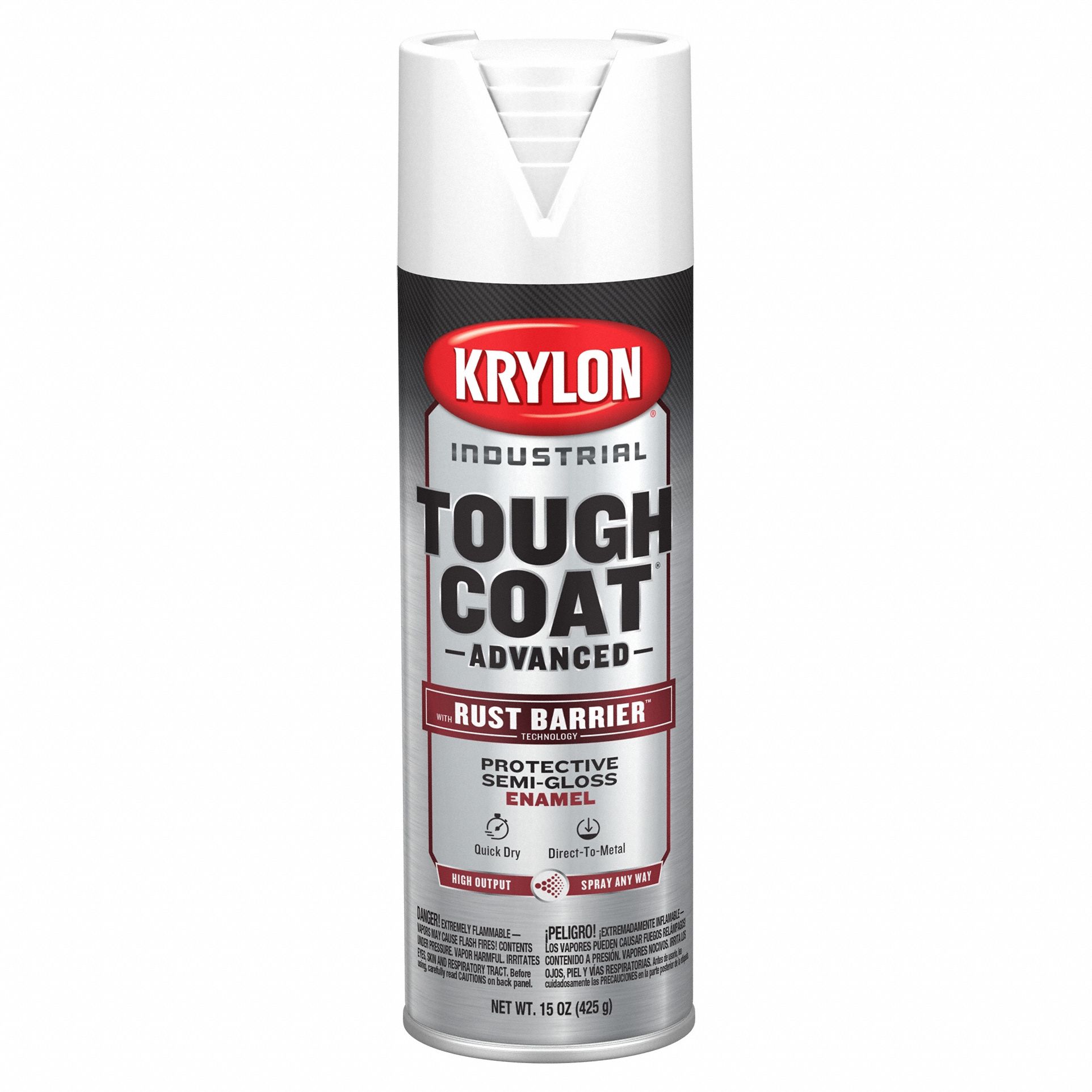 Spray Paint: Premium Spray Paints, Rust Barrier, White, Aluminum/Metal/Steel, 65