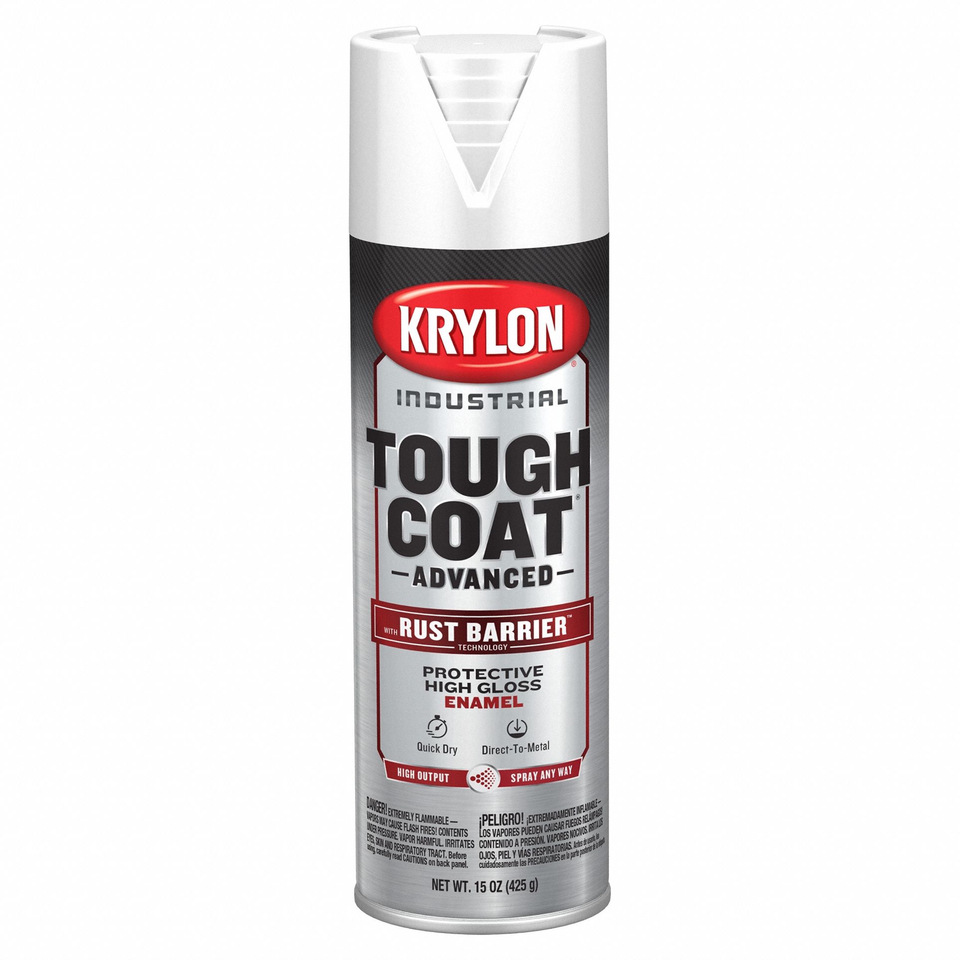 Spray Paint: Premium Spray Paints, Rust Barrier, White, Aluminum/Metal/Steel, 65