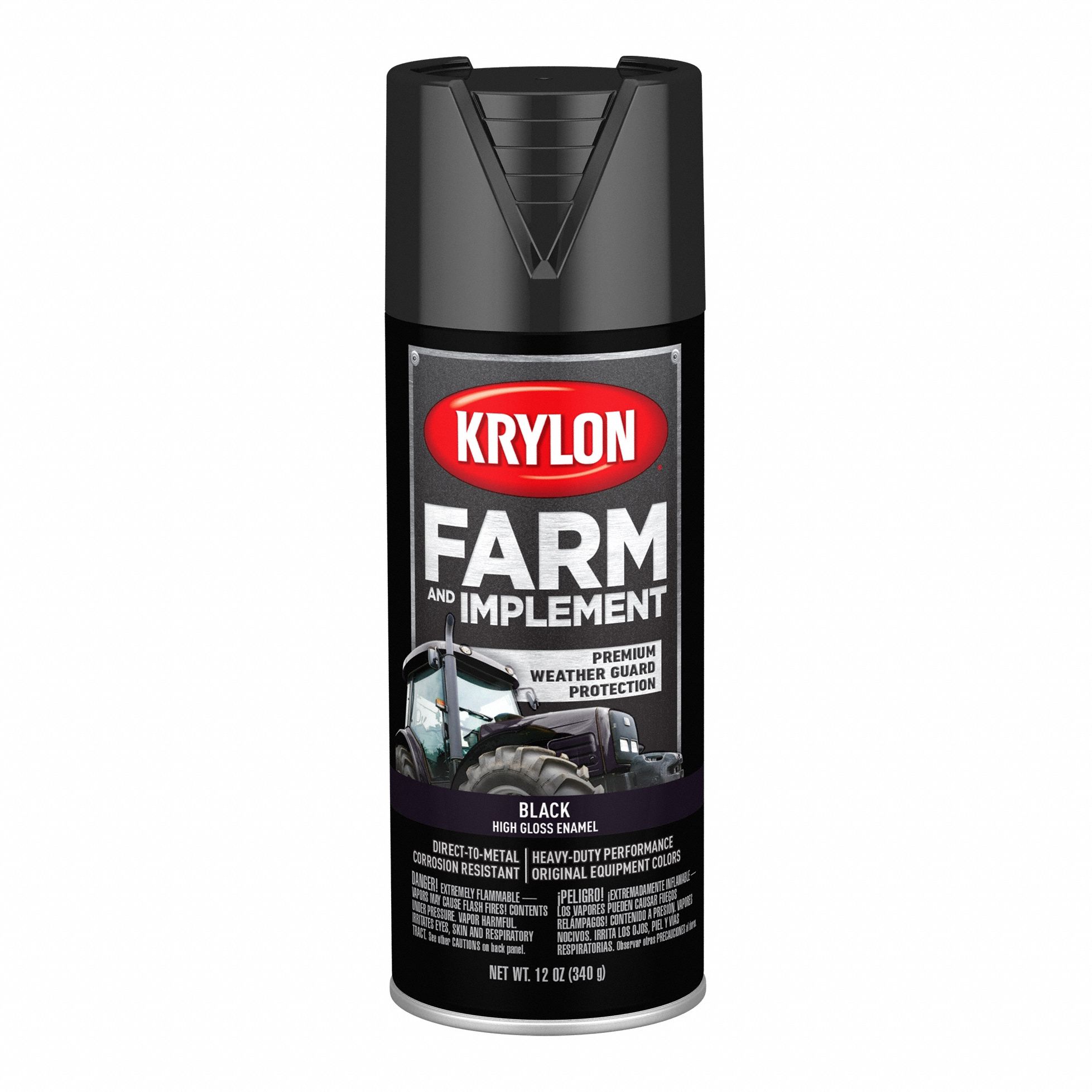 Spray Paint: Premium Spray Paints, DTM Coating/Rust Preventative, Black, Metal/Wood, Solvent