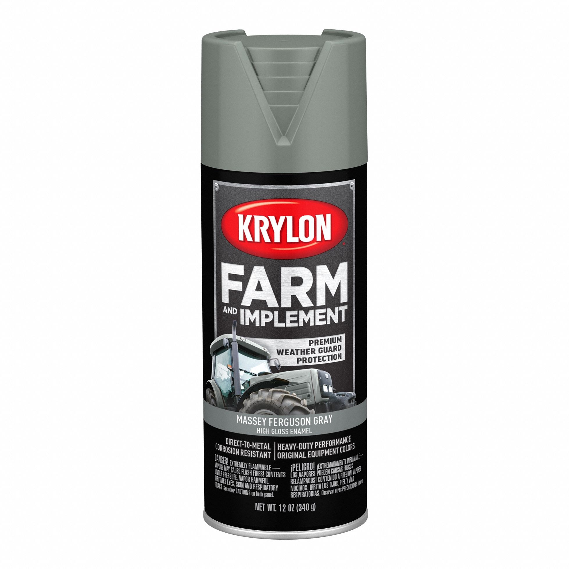 Spray Paint: Premium Spray Paints, DTM Coating/Rust Preventative, Gray, Metal/Wood, Solvent
