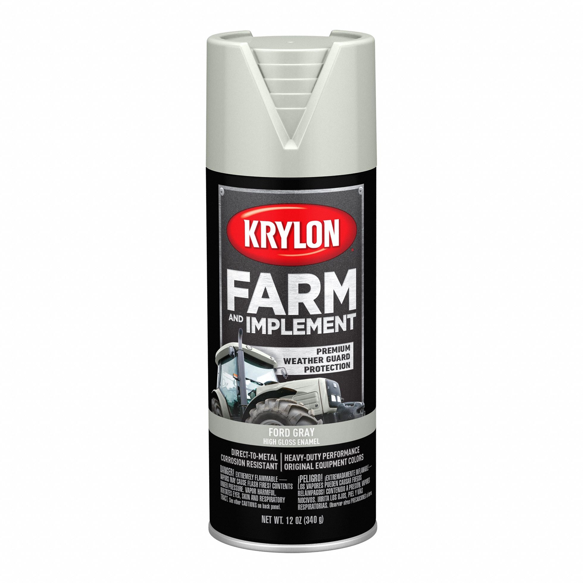 Spray Paint: Premium Spray Paints, DTM Coating/Rust Preventative, Gray, Metal/Wood, Solvent