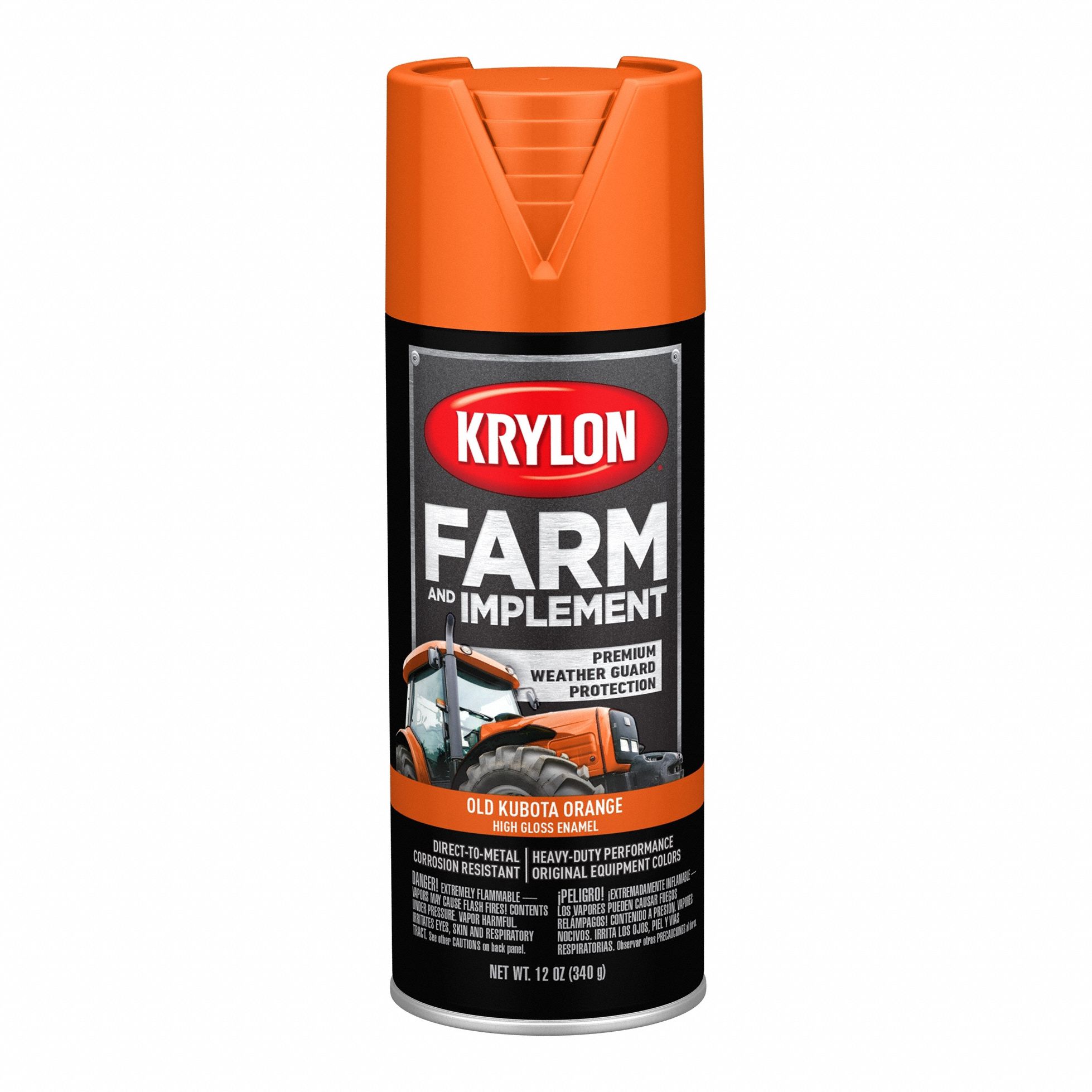 Spray Paint: Premium Spray Paints, DTM Coating/Rust Preventative, Orange, Metal/Wood, Solvent