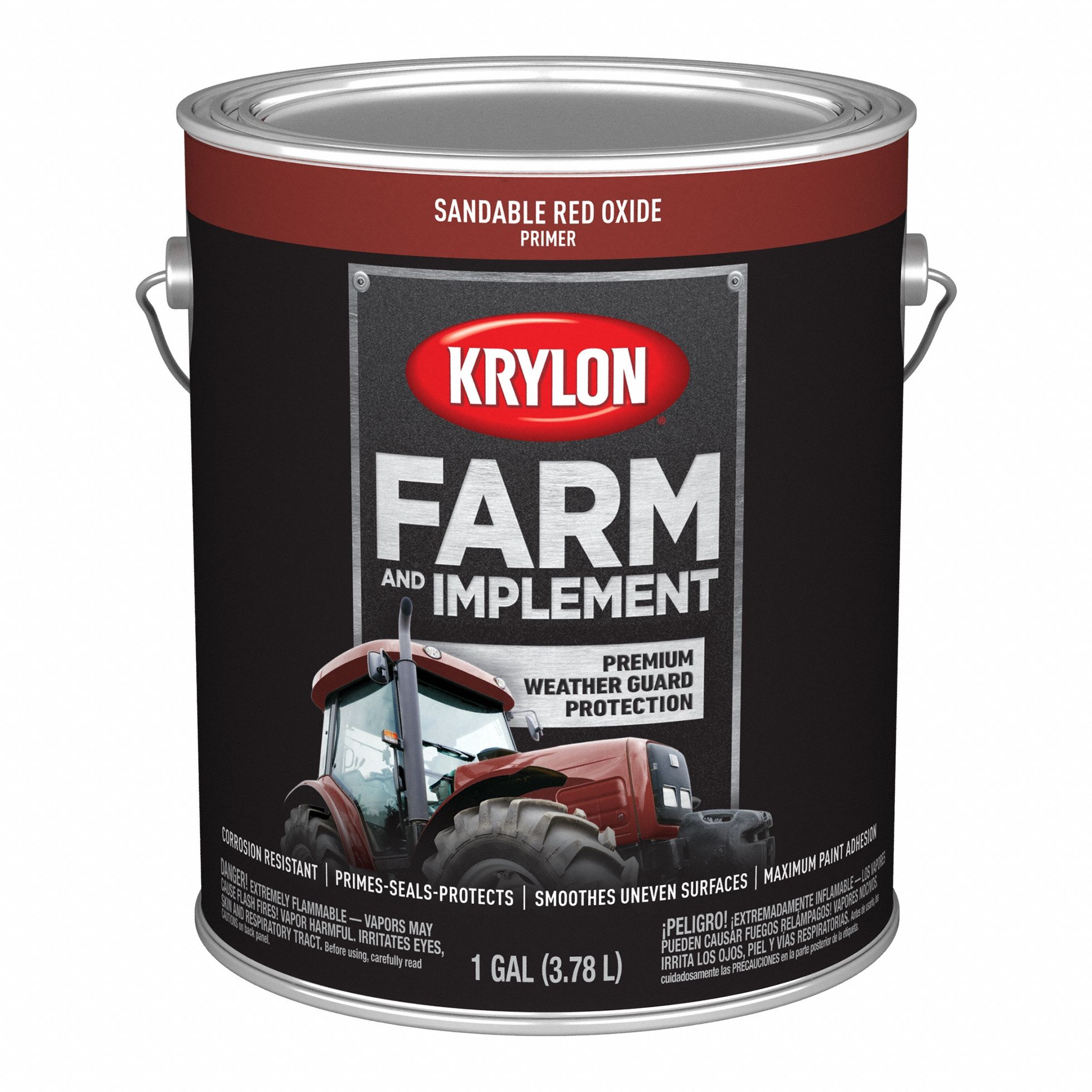 Primer: Exterior, Red, Iron/Metal/Steel/Wood, Rust Preventative, Solvent, Flat, Red Oxide