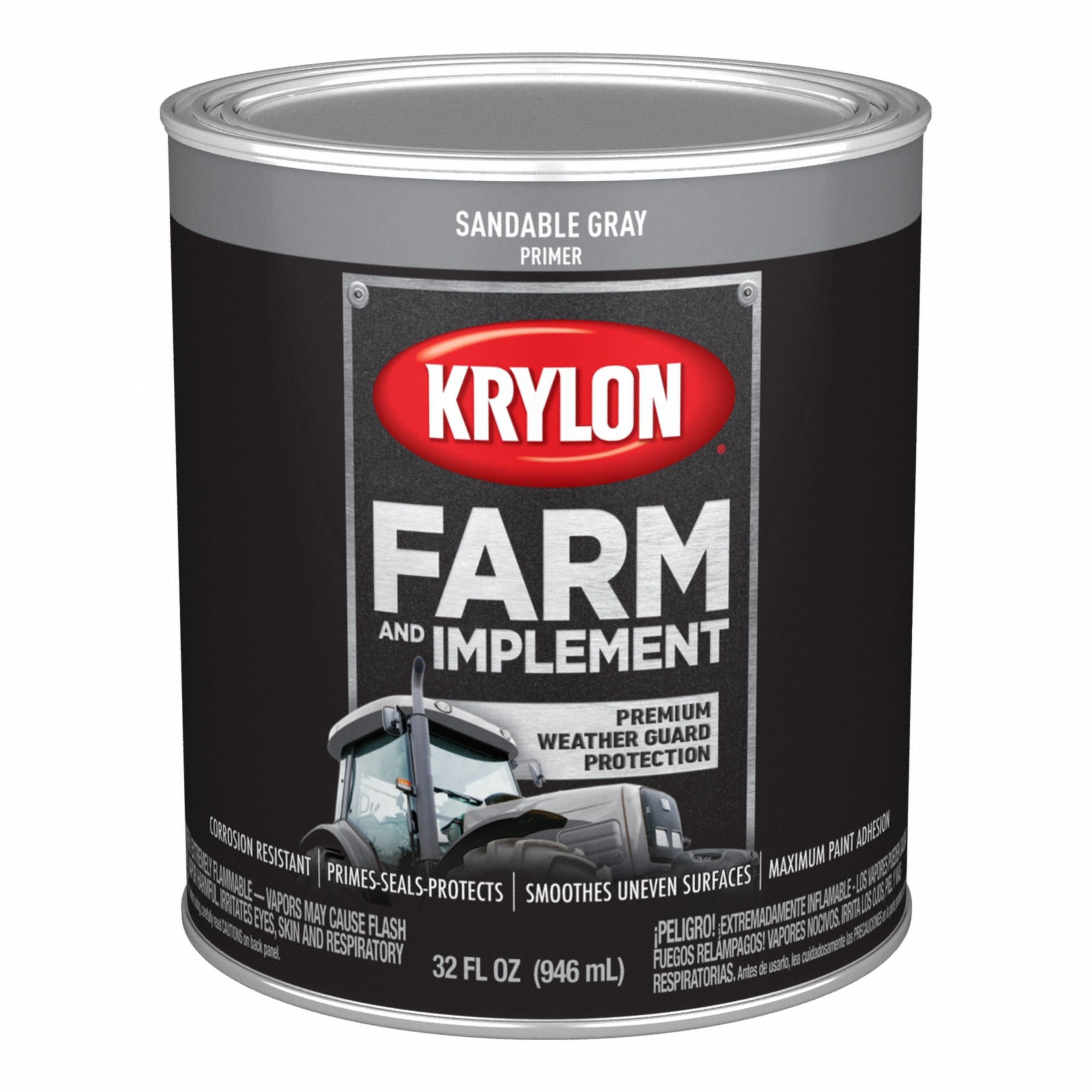 Primer: Exterior, Gray, Iron/Metal/Steel/Wood, Rust Preventative, Solvent, Flat, Gray
