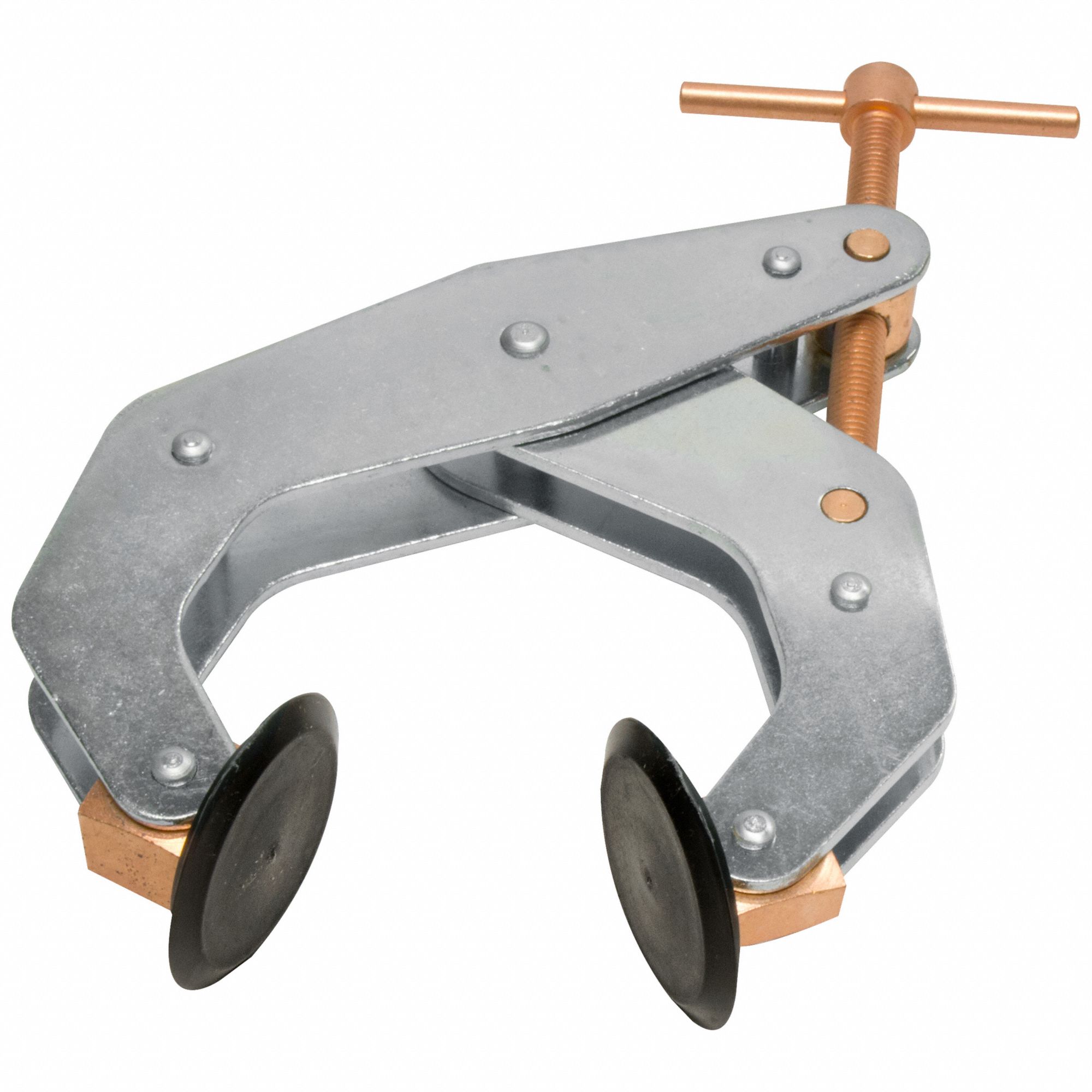 Cantilever Clamp: 4 1/4 in Max. Opening, 2 1/2 in Throat Dp, Zinc Plated, Steel