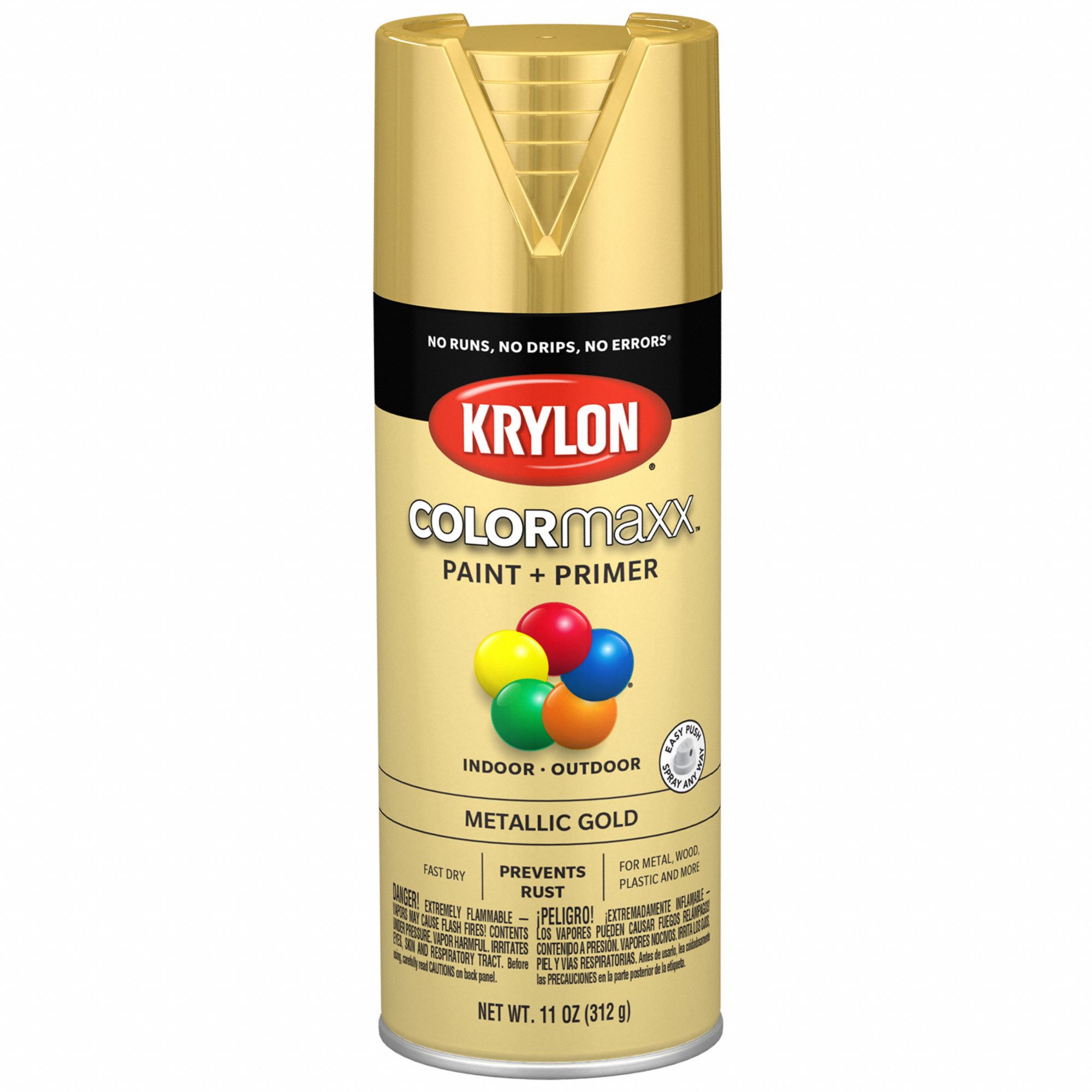 Spray Paint: Premium Spray Paints, Rust Preventative Spray Paint, Metallic, Solvent, 1 hr