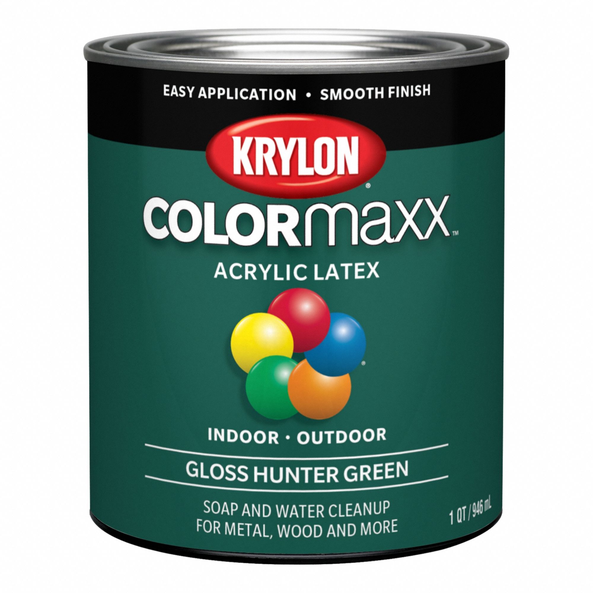 Interior and Exterior Paint: Gen Purpose Paint and Primer, Exterior/Interior, Water, Green