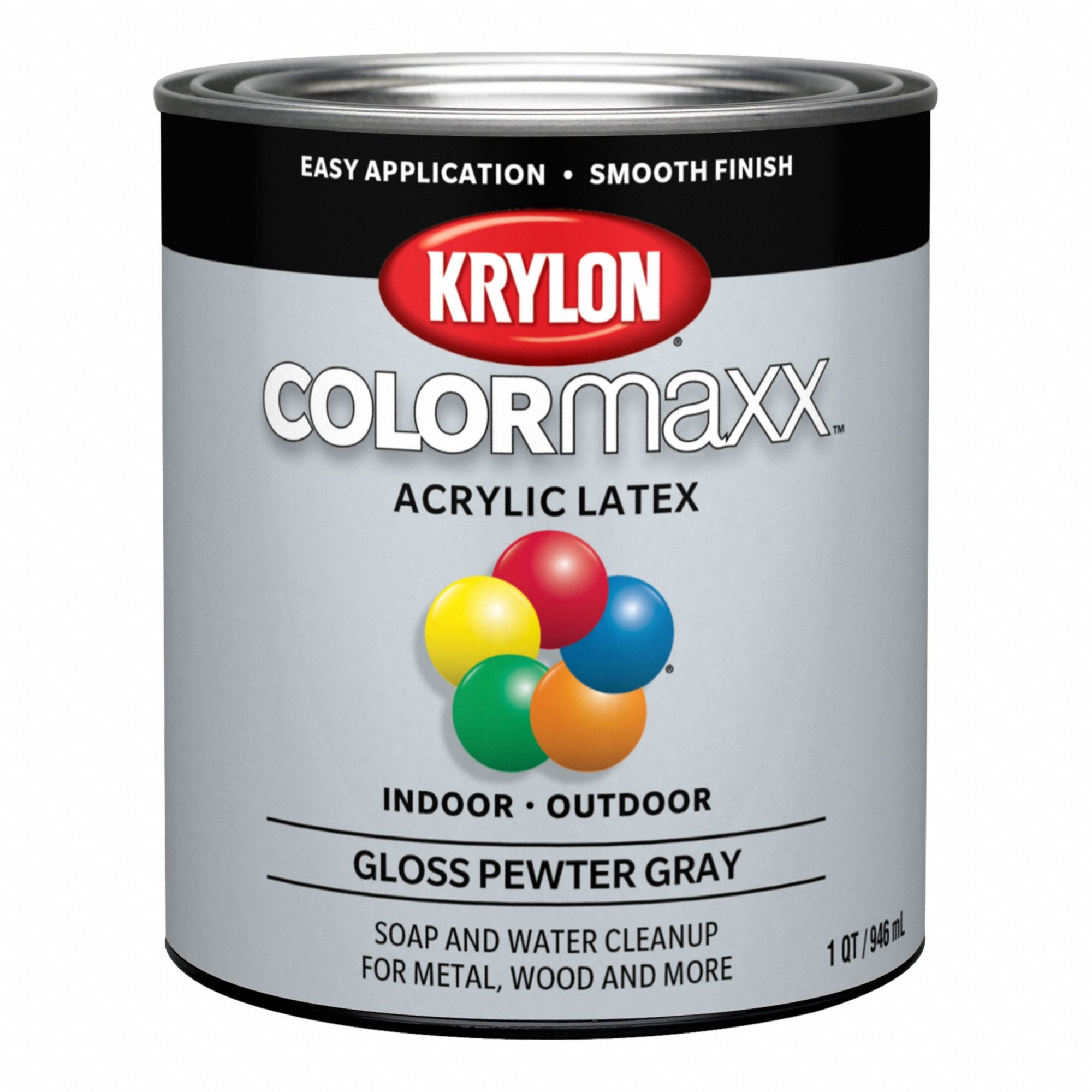 Interior and Exterior Paint: Gen Purpose Paint and Primer, Exterior/Interior, Water, Gray