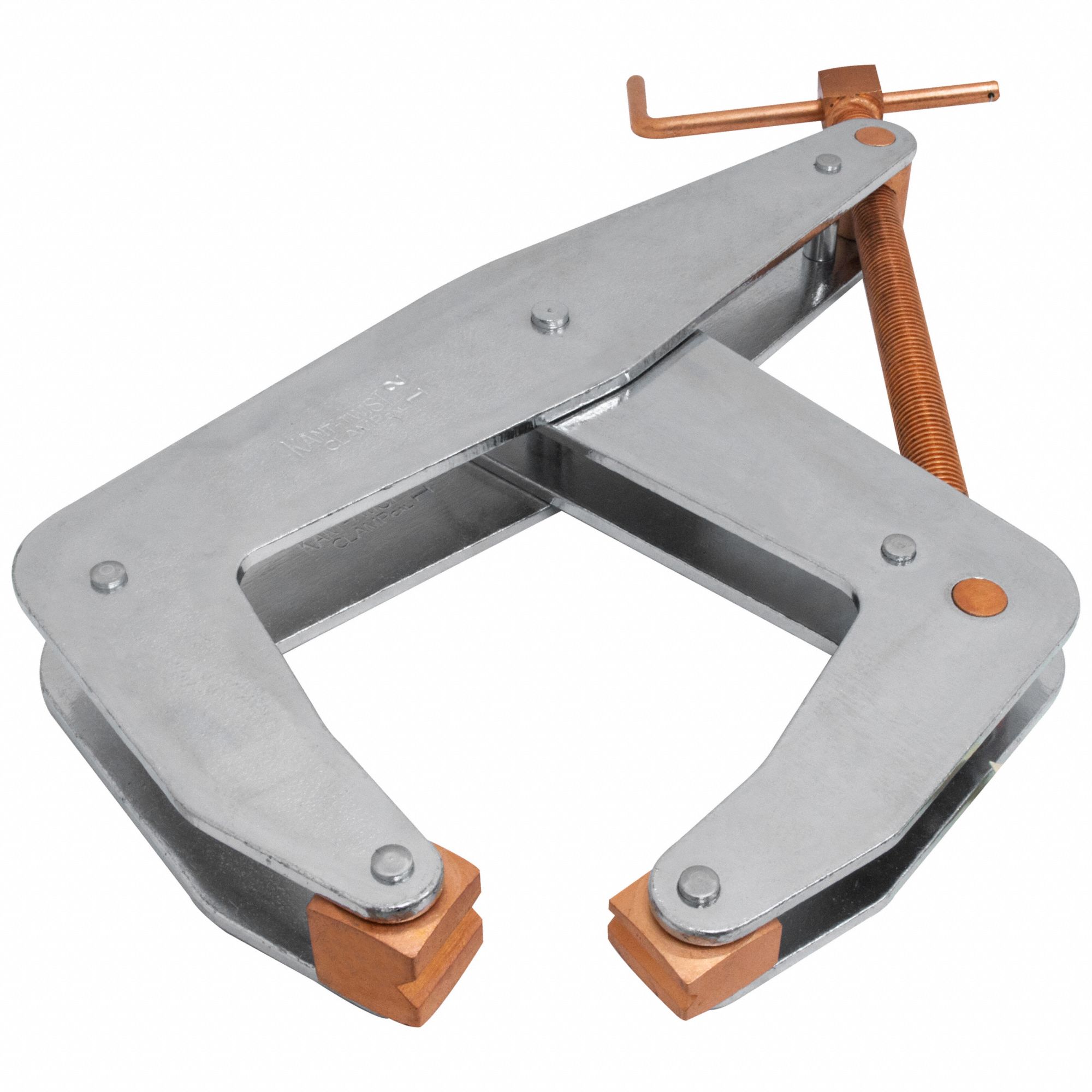 Cantilever Clamp: Extra Heavy Duty, Flat/V-Grooved, Sliding T Handle, 12 in Jaw Opening