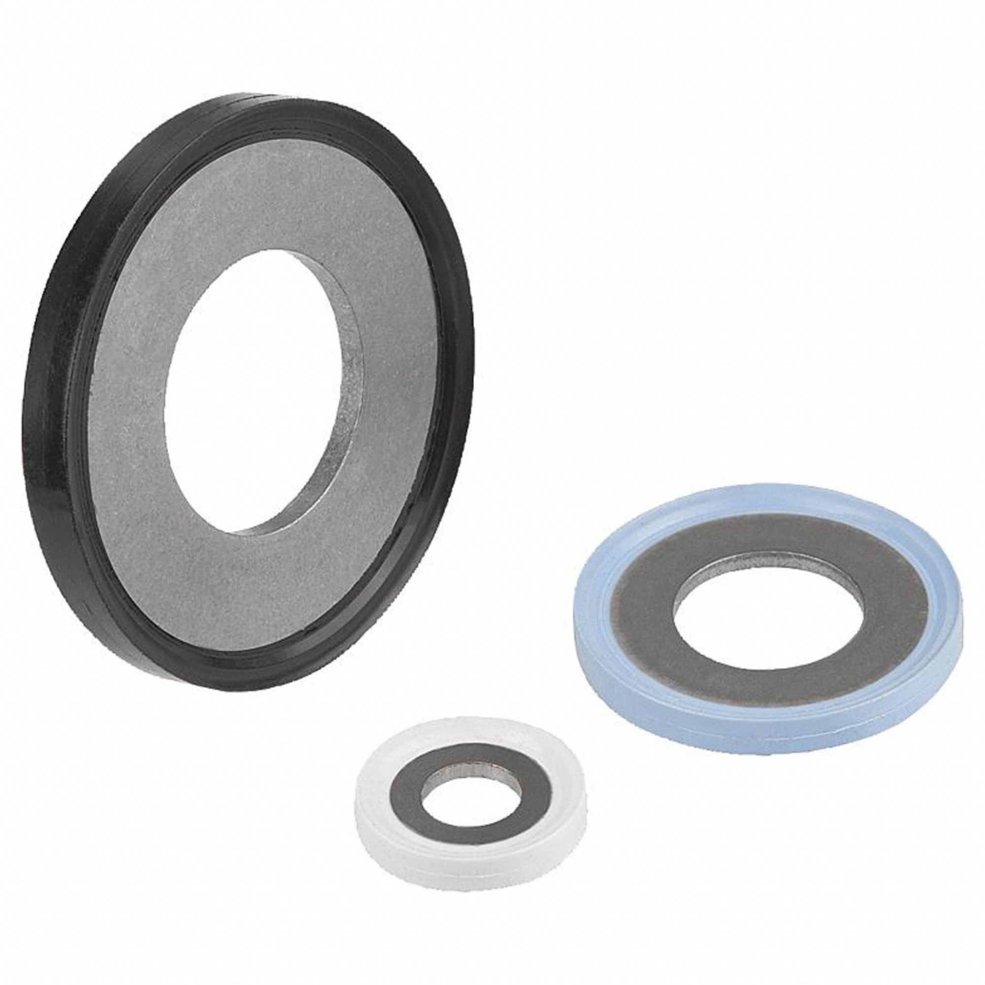 Bonded Sealing Washer: M6 Screw Sz, 316L, Stainless Steel, Fluoroprene Seal, 6.1 mm Inside Dia, 316