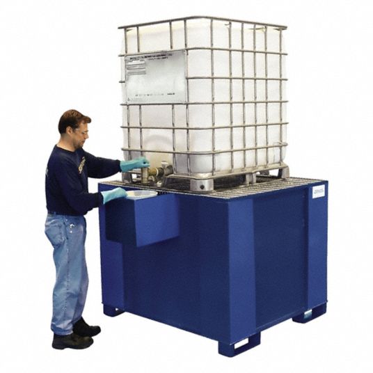 DENIOS, 550 gal Spill Capacity, 5,000 lb Load Capacity, IBC Tote ...