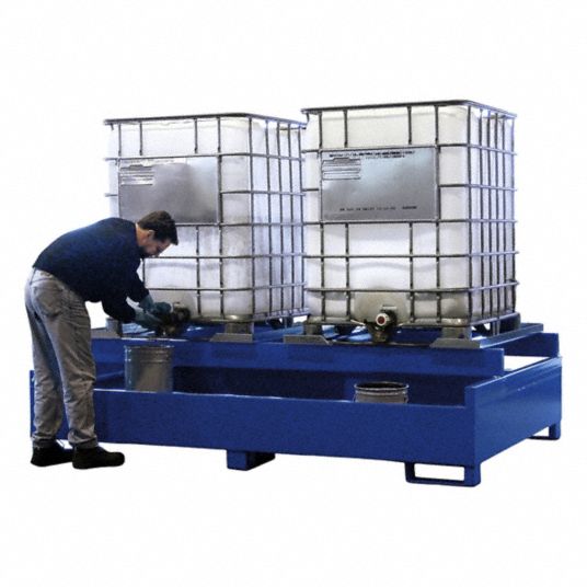 DENIOS, 385 gal Spill Capacity, 10,000 lb Load Capacity, IBC Tote ...
