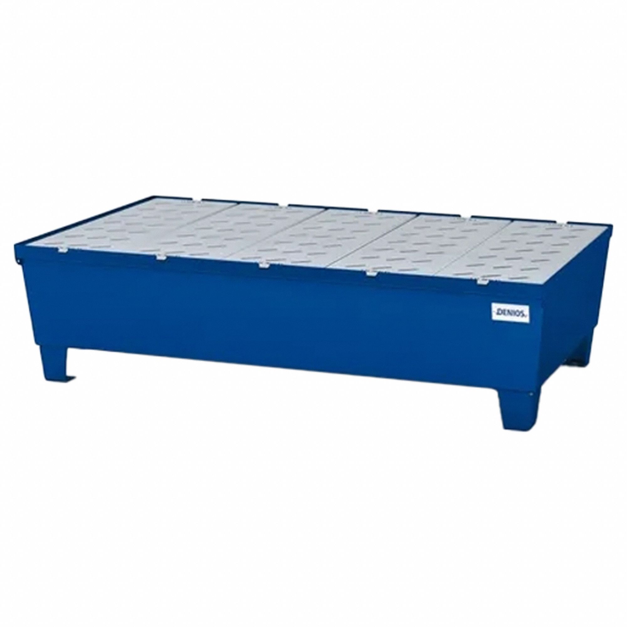 Spill Pallet: For 2 Drums, 57 in x 34 in x 15 in, 66 gal Spill Capacity, Blue