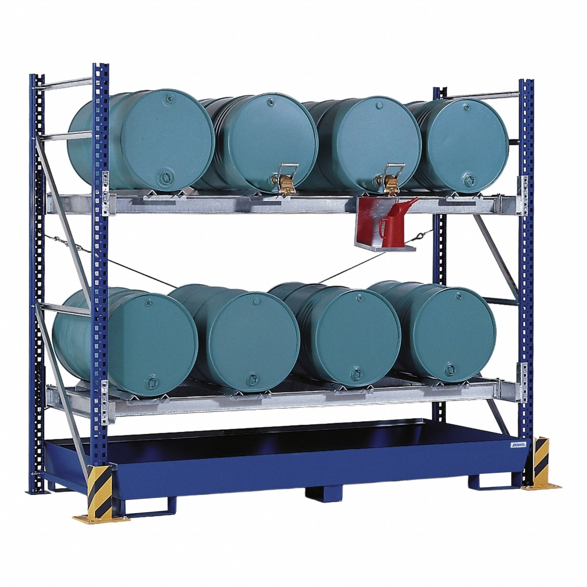 DENIOS, 120 in x 54 in x 126 in, For 8 Drums, Drum Dispensing Racks ...