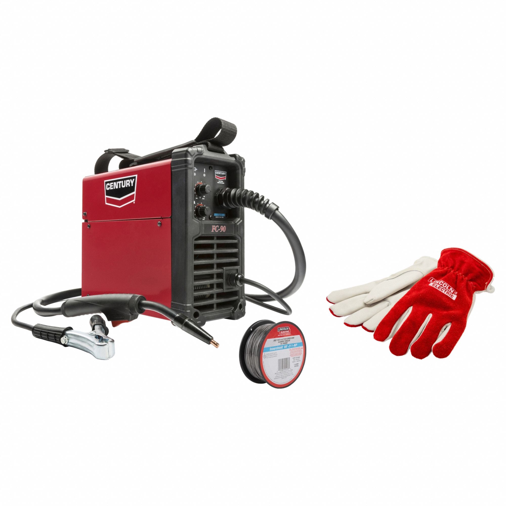 Flux-Cored Welder: FC-90, Wire & Glove Pack