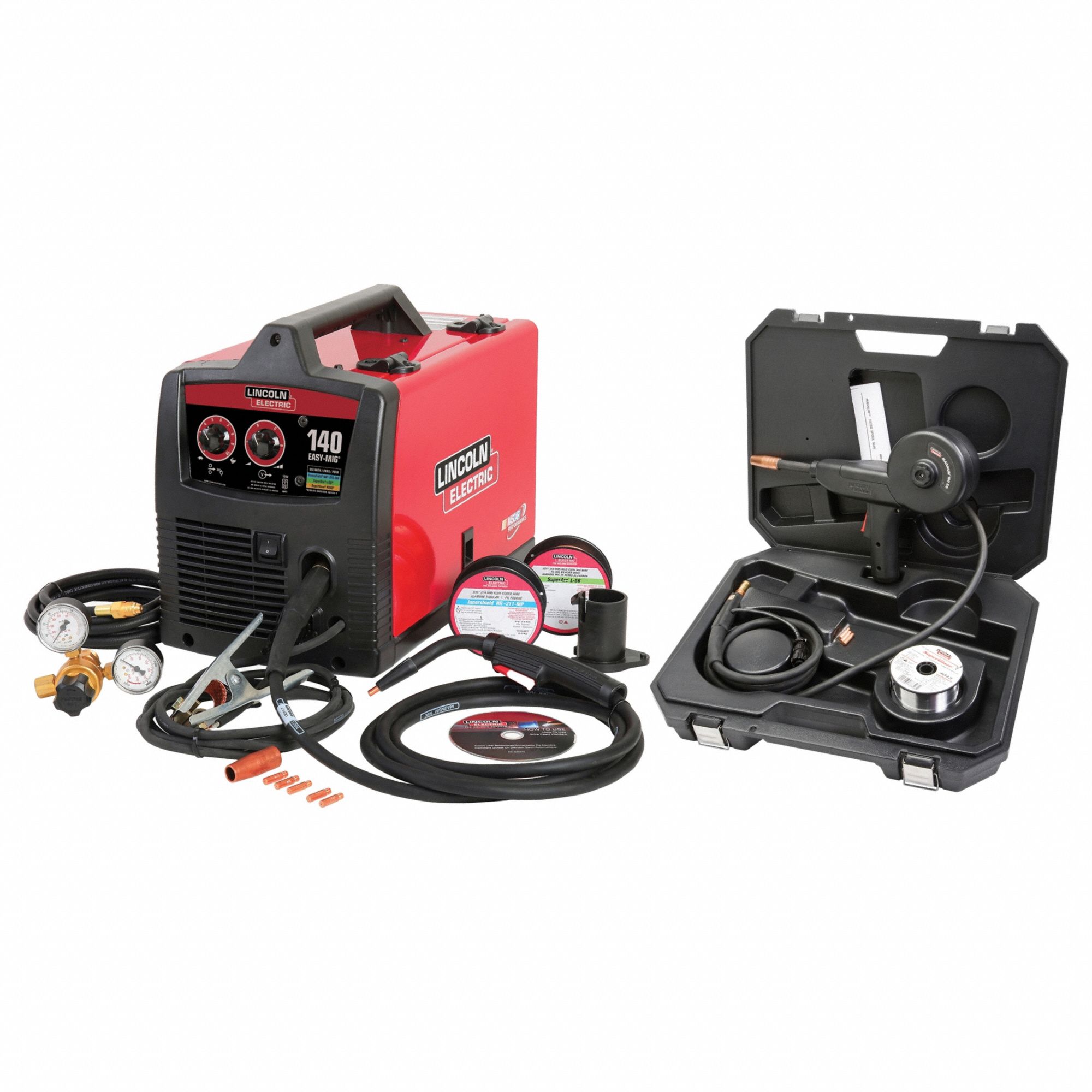 LINCOLN ELECTRIC, EasyMIG 140, MIG/FluxCored/Aluminum Pack, MIG