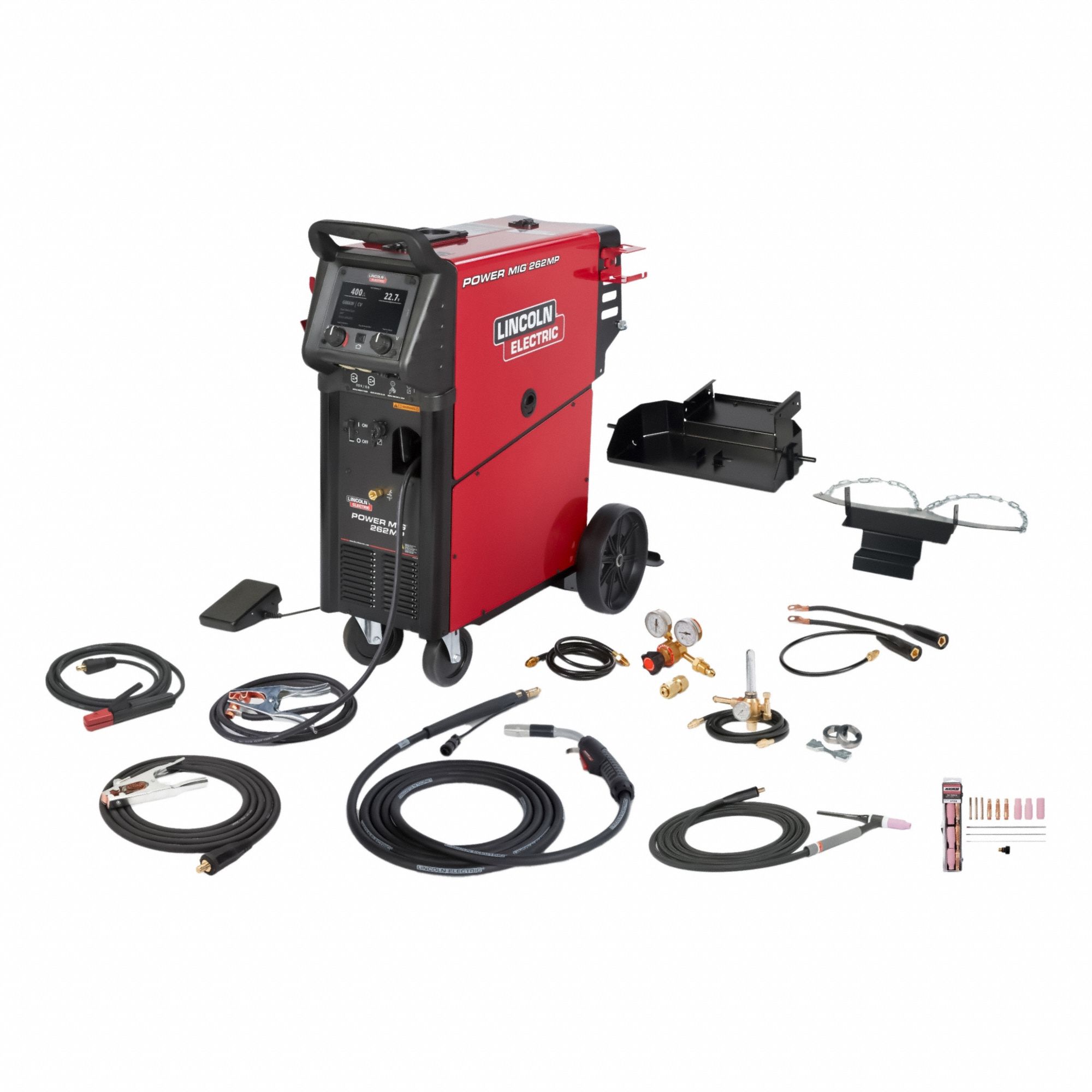 Multiprocess Welder: Power MIG 262MP, DC, MIG/Stick/TIG Pack