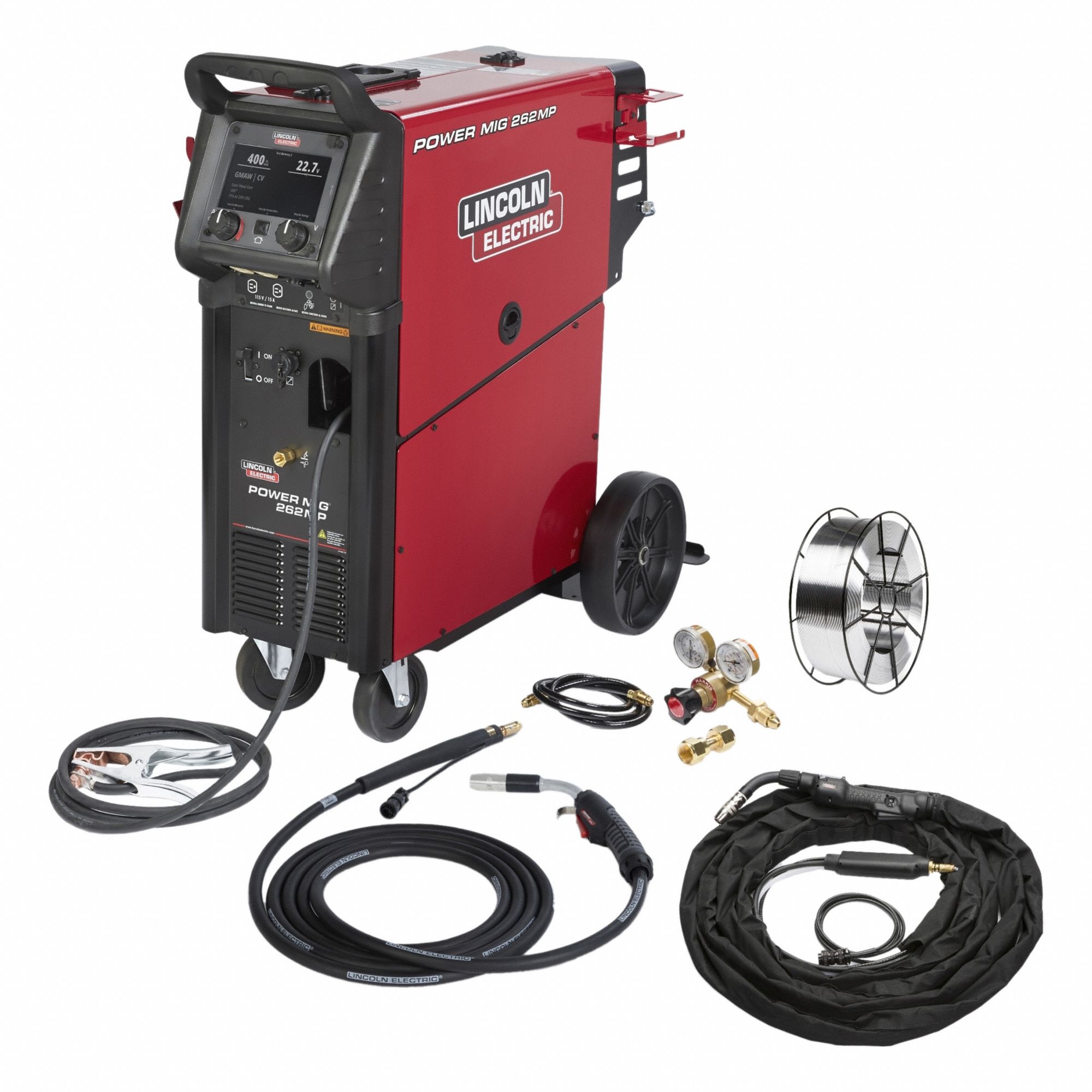 Multiprocess Welder: Power MIG 262MP, DC, MIG/Stick/Aluminum Pack