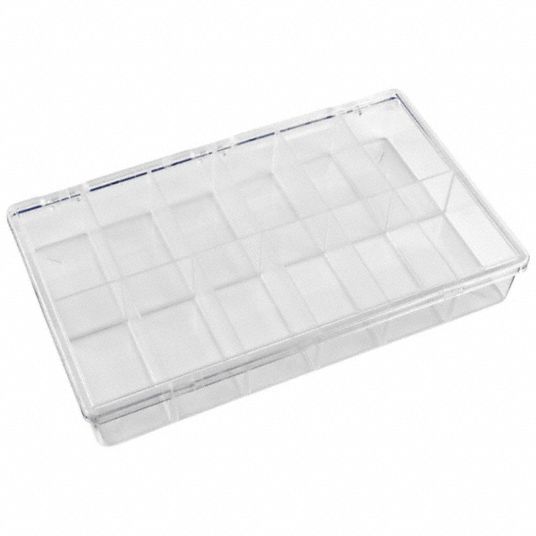 FLAMBEAU, 10 3/4 in x 1 7/8 in, Clear, Compartment Box - 2W782|6654KD ...