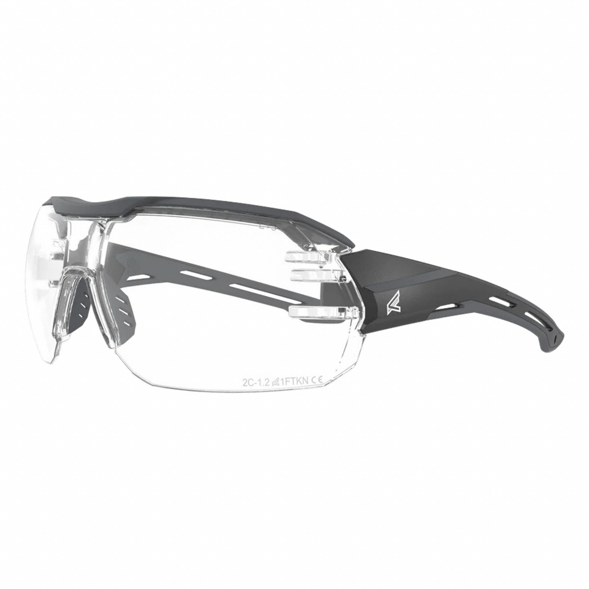 Safety Glasses: Clear Lens, Half-Frame, Vapor Shield, Metal Detectable/X-Ray Detectable