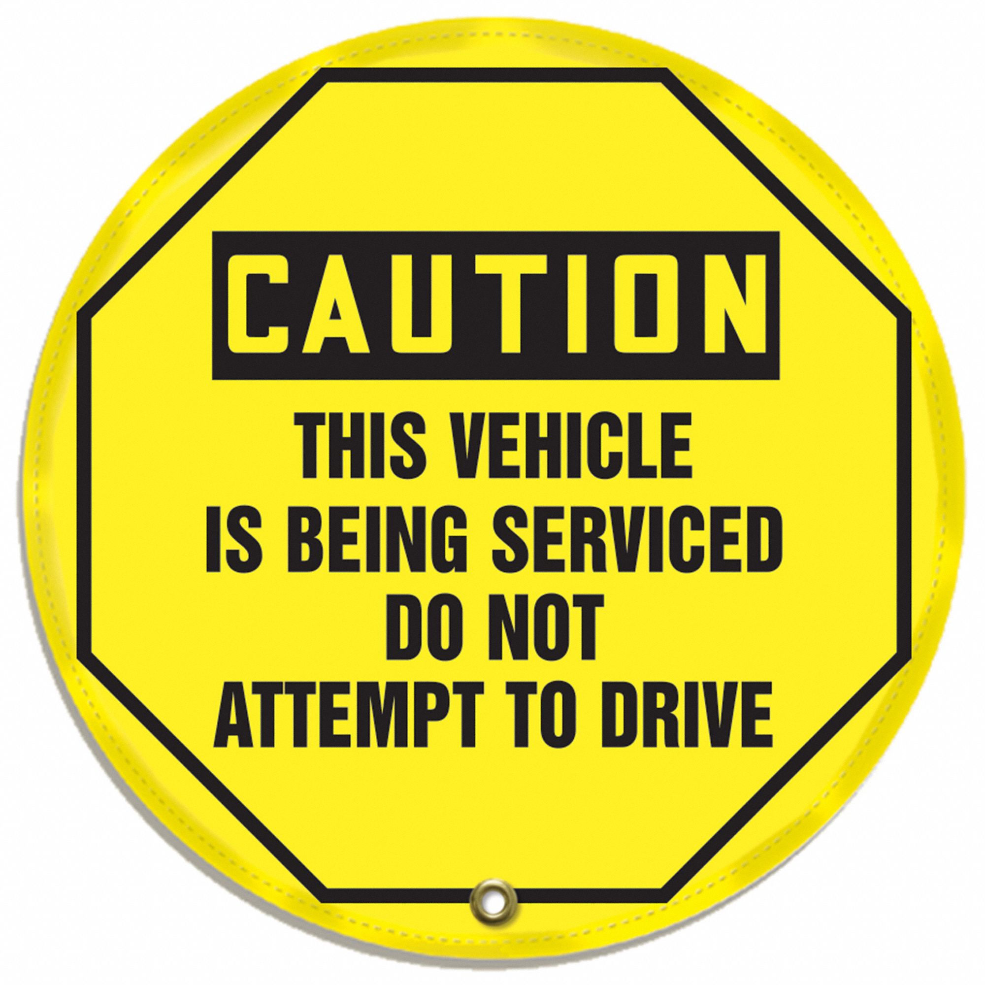 STEERING WHEEL MESSAGE COVER, CAUTION, OSHA, 16 IN COVER DIA, YELLOW