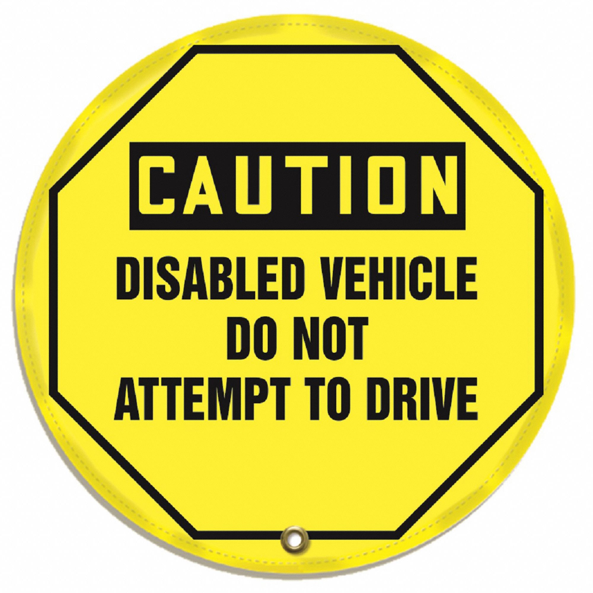 STEERING WHEEL MESSAGE COVER, CAUTION, DISABLED VEHICLE DO NOT ATTEMPT TO DRIVE, OSHA