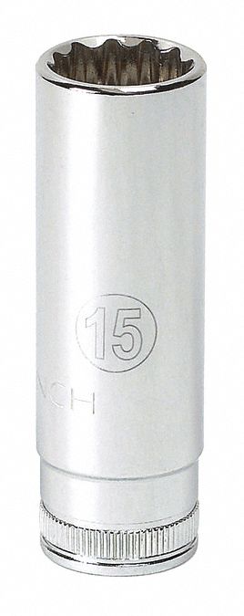 SOCKET,DEEP,12 MM L,1/4" DR,6 PT