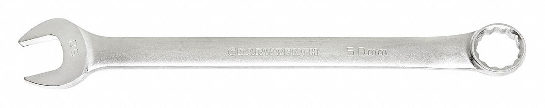 COMBINATION WRENCH, STRAIGHT/LONG, ANTI-SLIP, 12 PT, SATIN FINISH, 27 13/16 IN, STEEL