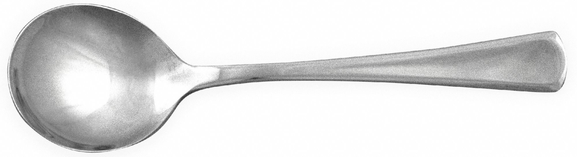 Bouillon Spoon: Keystone, 18/8, Stainless Steel, 6 1/2 in Overall Lg, Silver