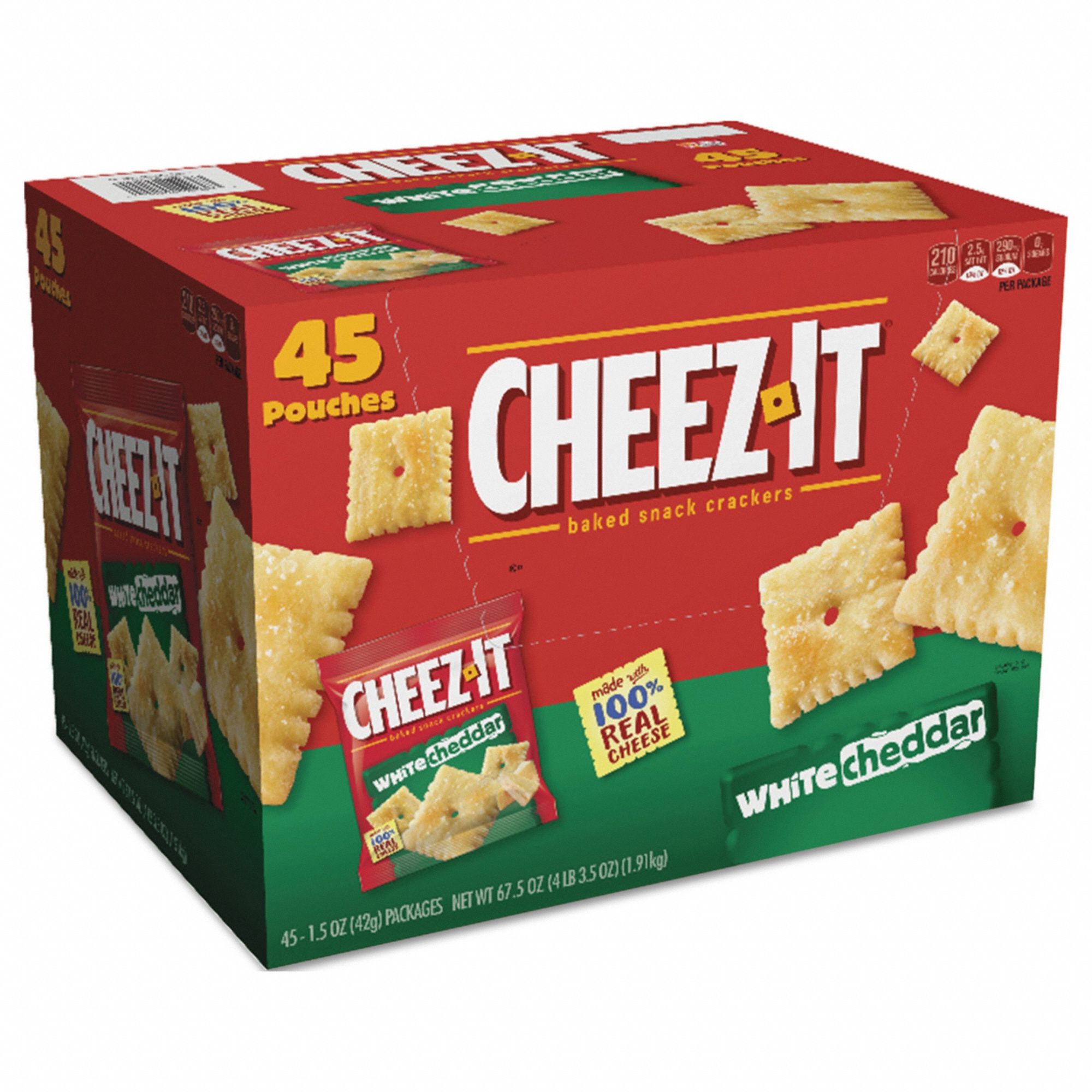 Crackers: White Cheddar, 1.5 oz Item Size, 45 Items Per Pack, 67.5 oz Pack Size