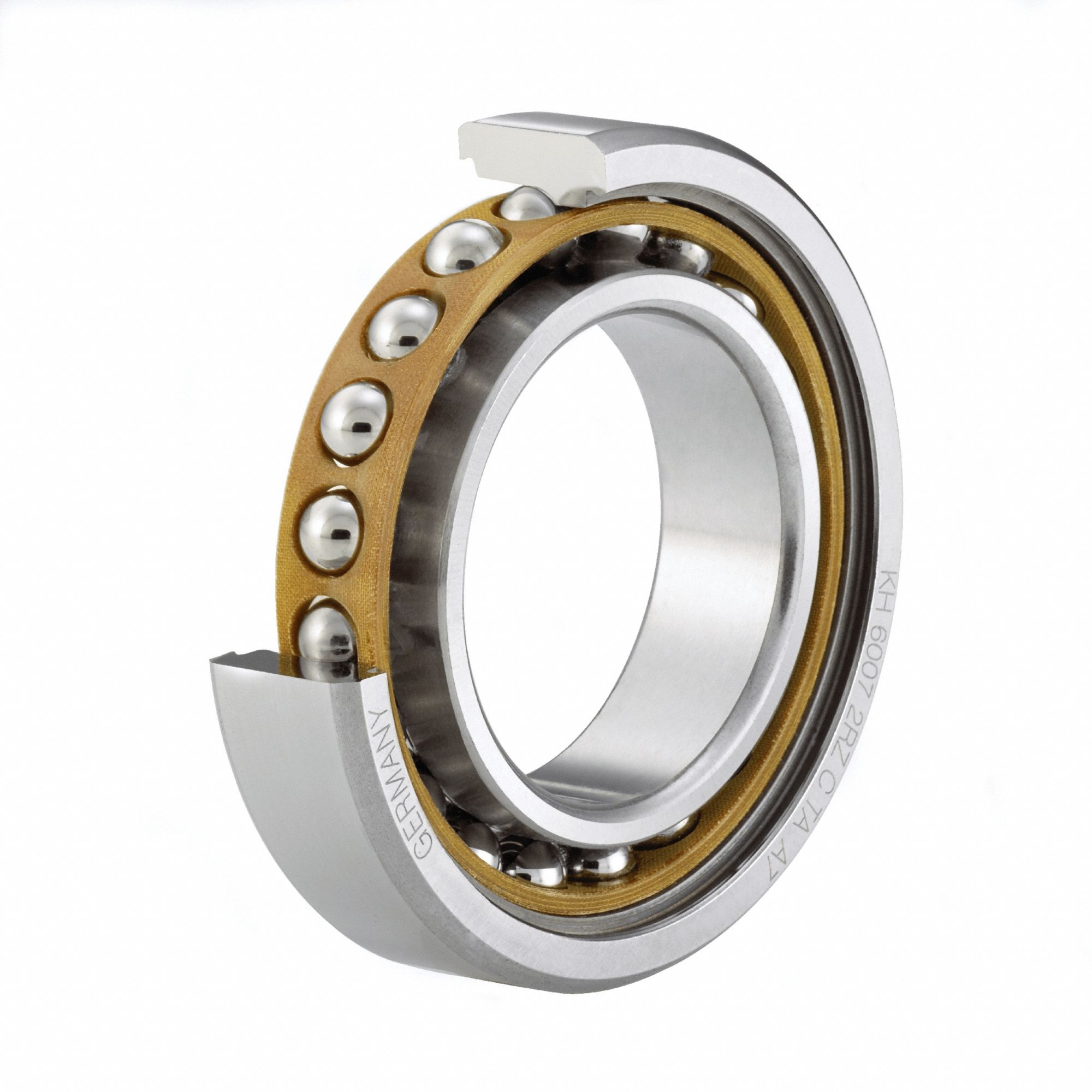 GMN Super Precison Angular contact Bearing: KH 6001, 25°, Open, ABEC P4, Phenolic Cage, 12 mm Bore (MPN KH6001 ETA P4+ UL). Key specifications — ABEC Rating: P4; Bearing Industry Number: KH 6001; Brand: GMN; Contact Bearing Type: Angular Contact; Matched Bearing Type: Not Matched/Single Bearing; System of Measurement: Metric; Bearing Type: Single Bearing.