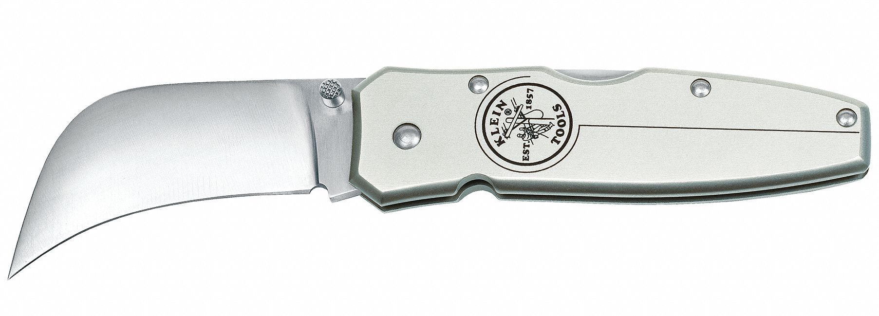 KNIFE, AUS-8 STAINLESS STEEL, SILVER SLIM ANODIZED ALUMINUM HANDLE, 6⅝ IN L, 1.3 OZ WEIGHT