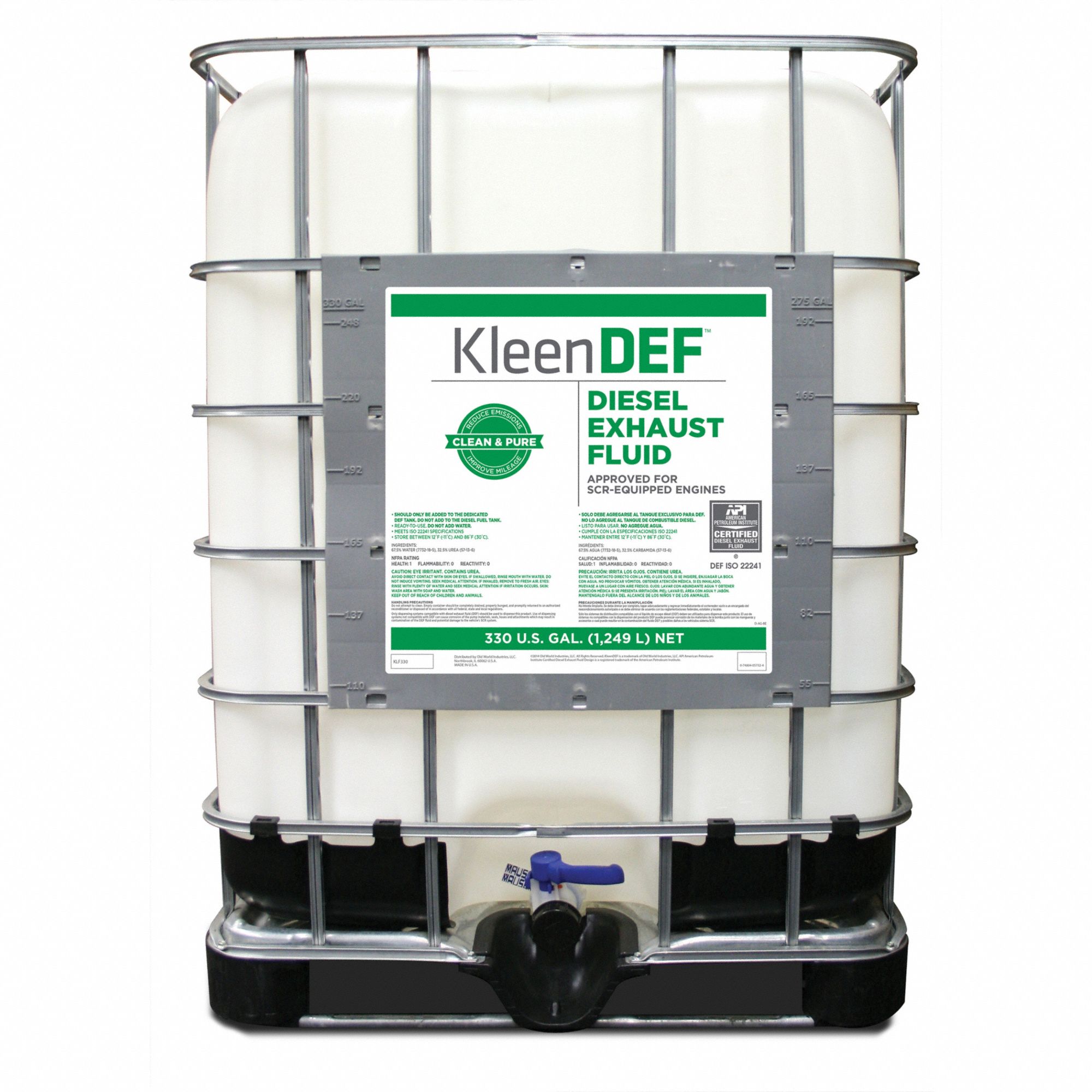 KLEEN DEF, Kleen DEF, 330 gal Container Size, Diesel Exhaust
